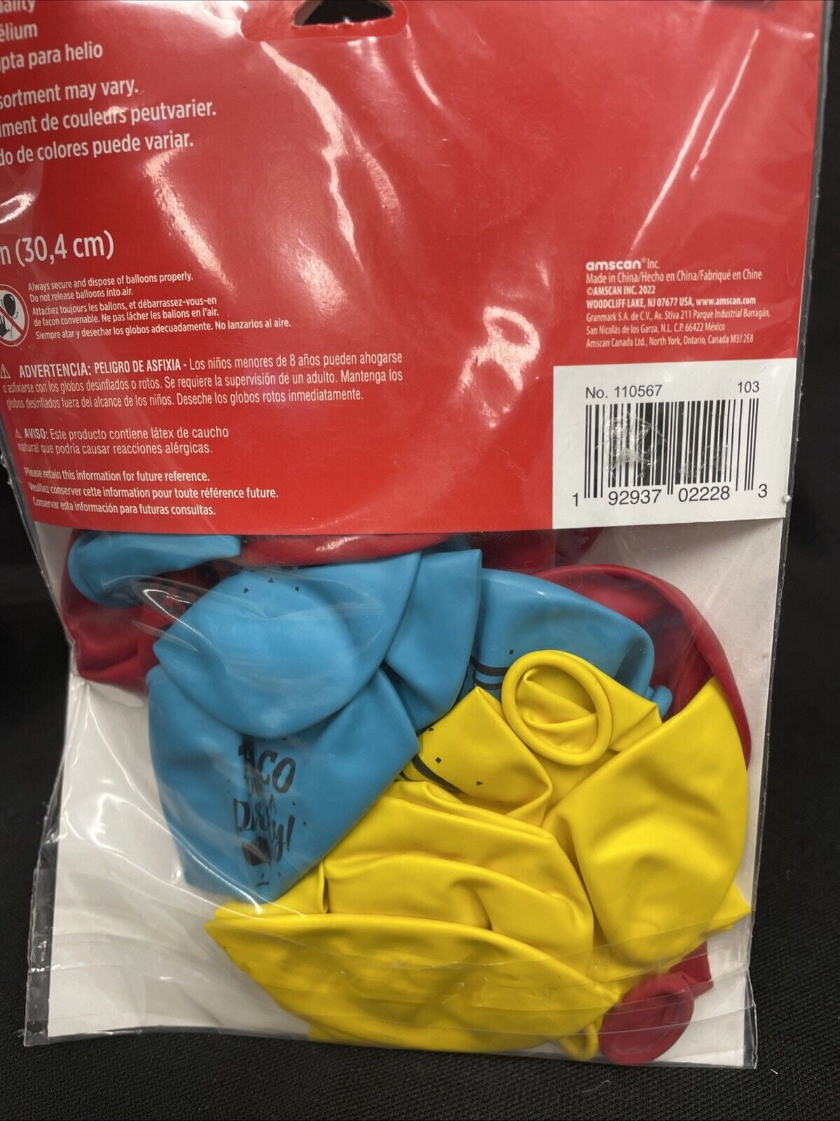 Various Fiesta Printed Latex Balloons Party Decorations (Blue, 15 Pack, 12 in) p62tz