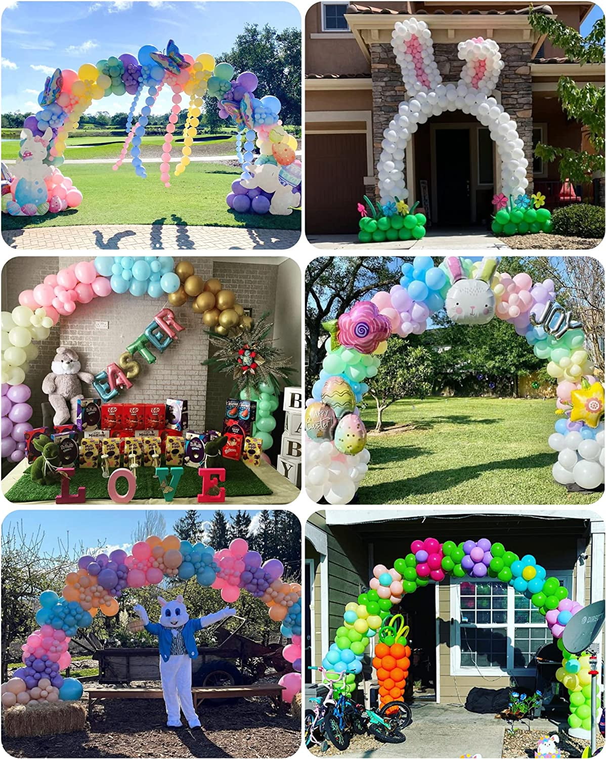 YALLOVE Balloon Arch Stand Kit, Adjustable Party Decoration Frame for Weddings and Birthdays (White, 10 ft x 7.5 ft) sxla8