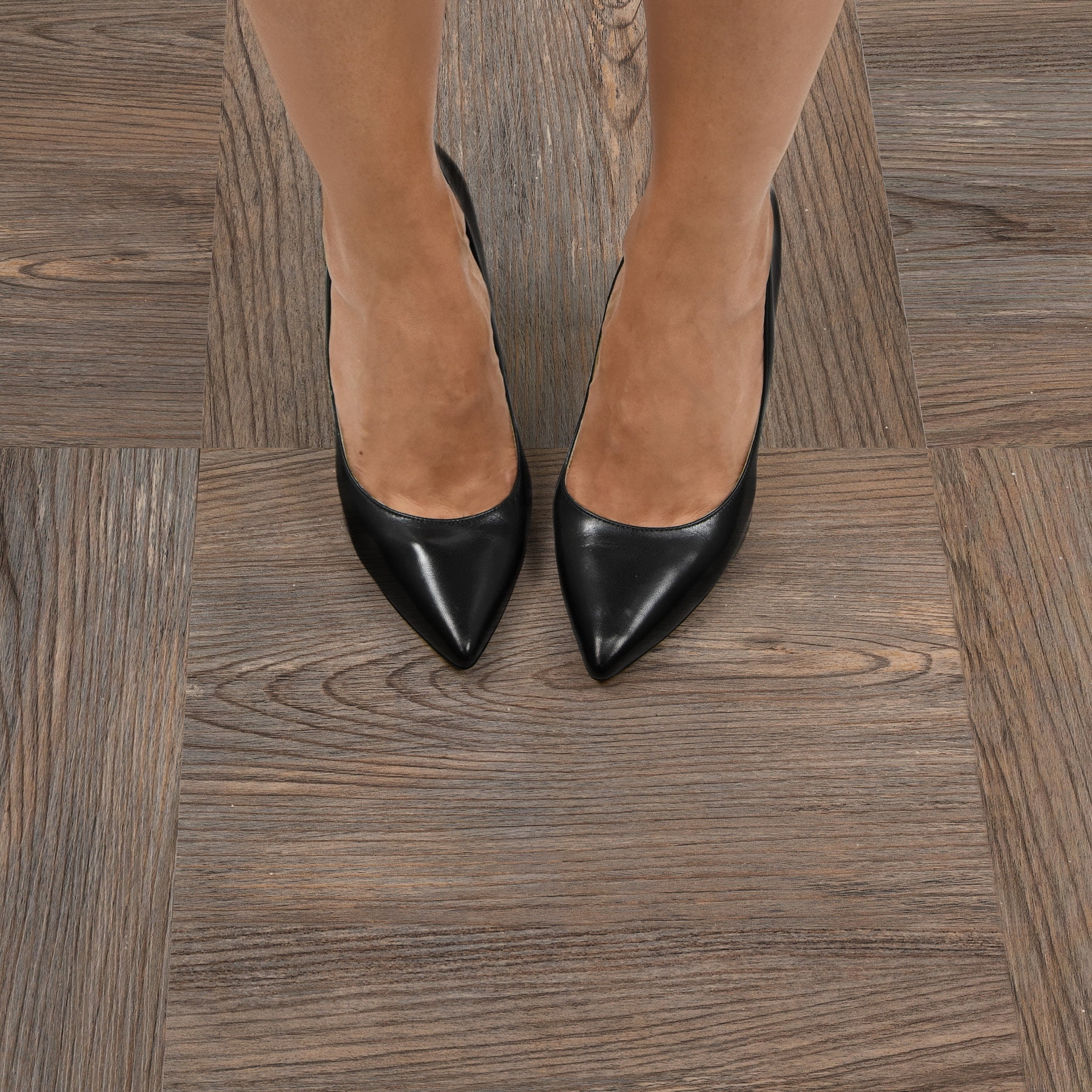 FloorPops Knotting Hill Peel & Stick Floor Tiles (Brown, 10 sq ft) z549g