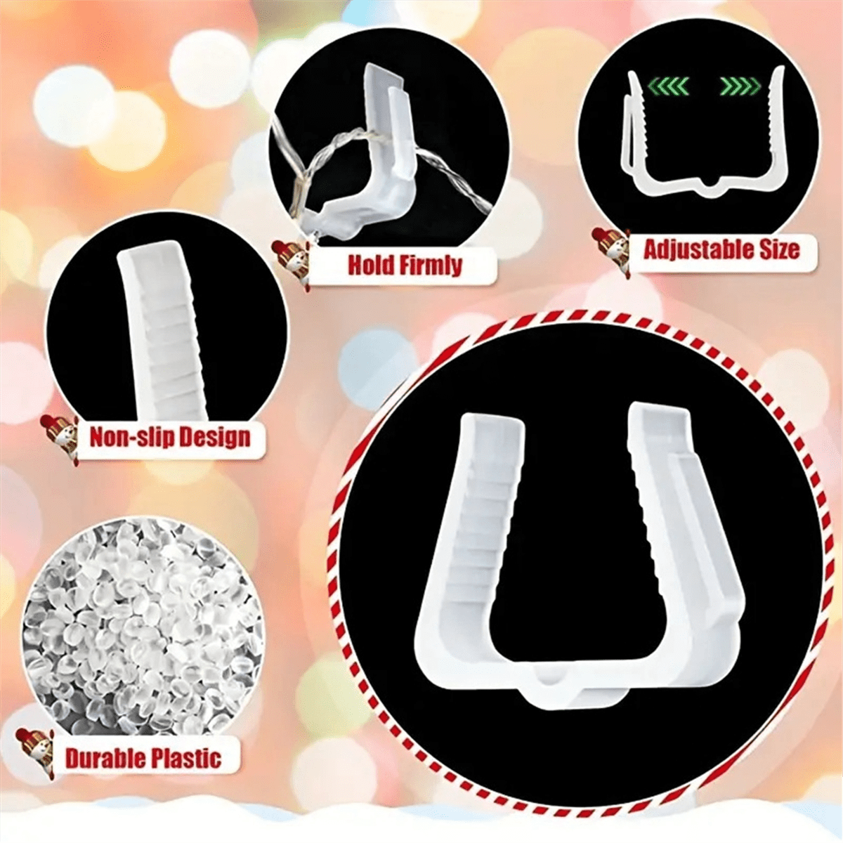 Generic Christmas Light Hanger Hooks (White, 50 Pack, 1.625 in) 6aqaq