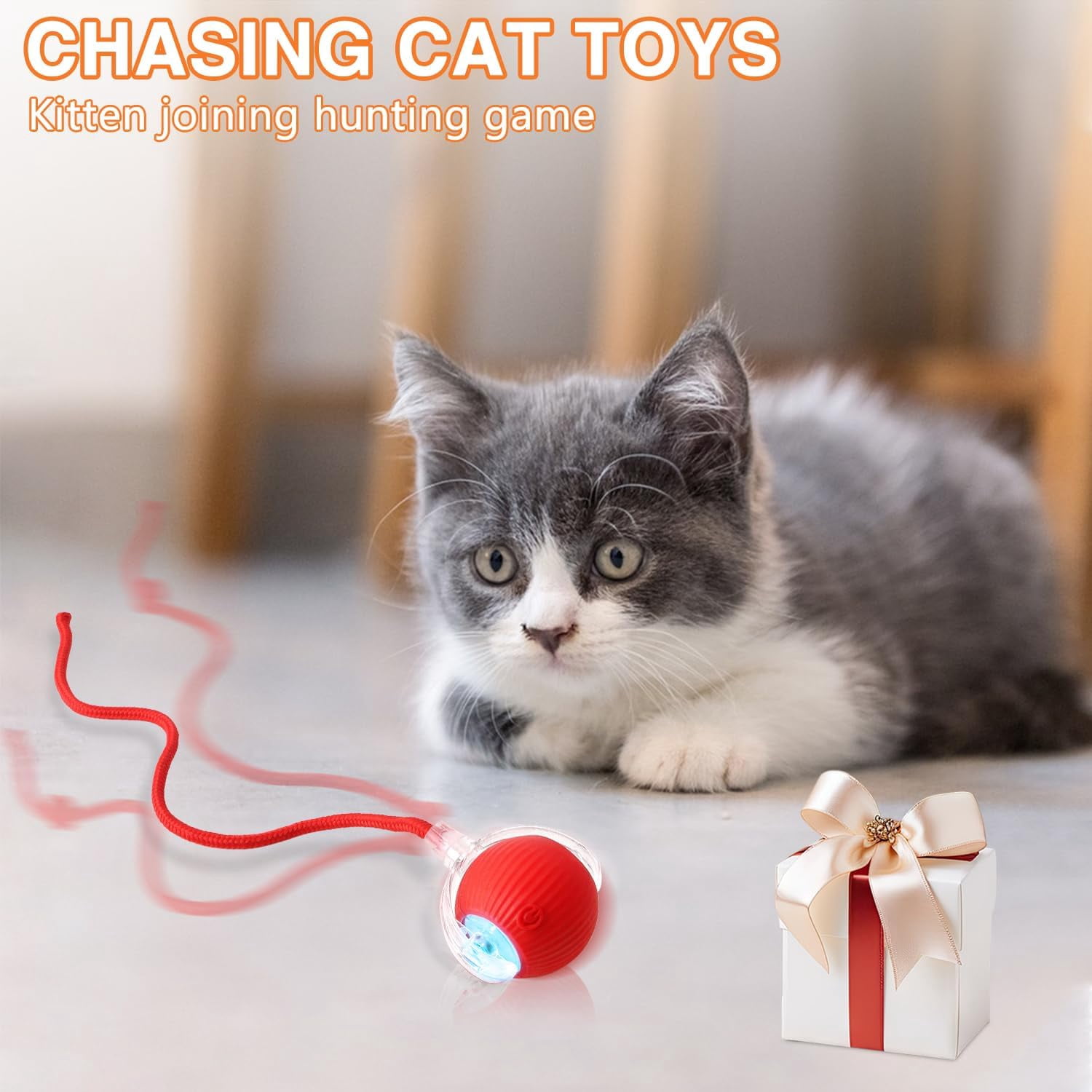 Generic Interactive Automatic Pet Toy Ball (Red, 1.65 in) p6anv