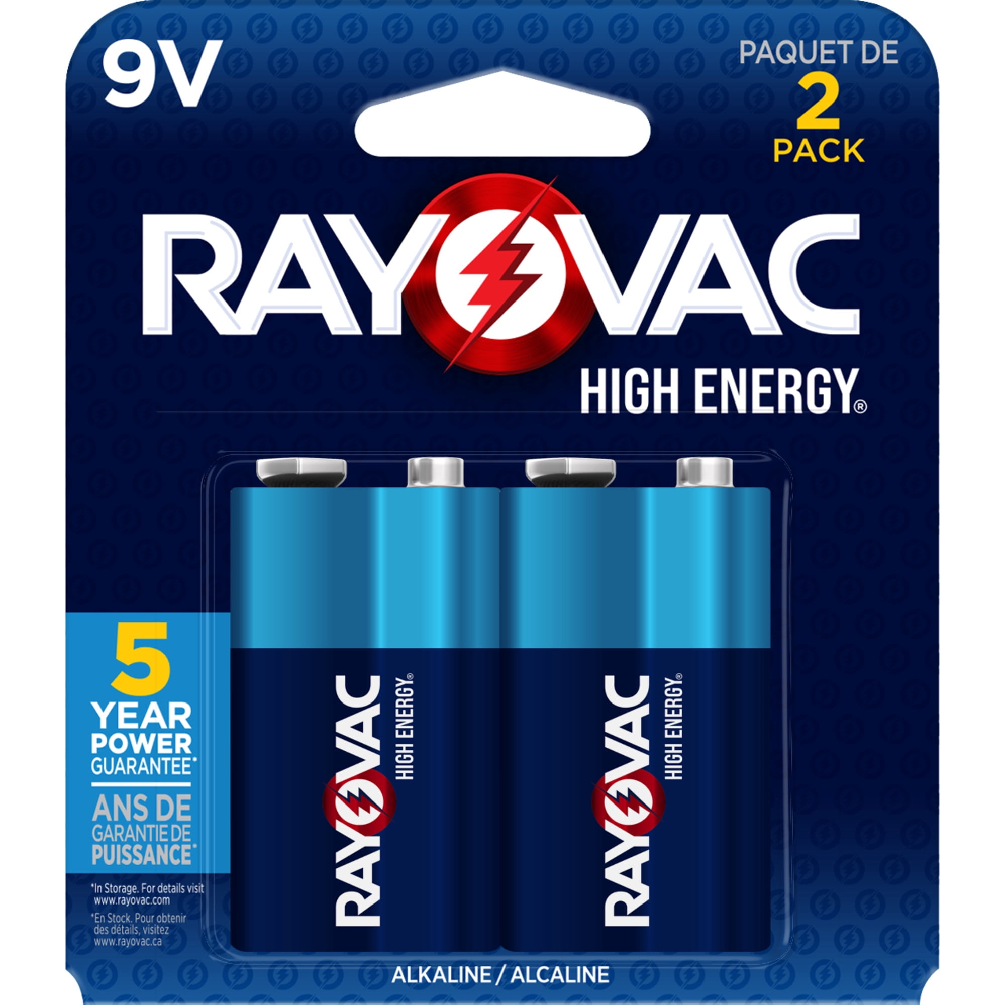 Rayovac High Energy 9V Alkaline Batteries (Long-Lasting Power, 2 Pack) x2qu9