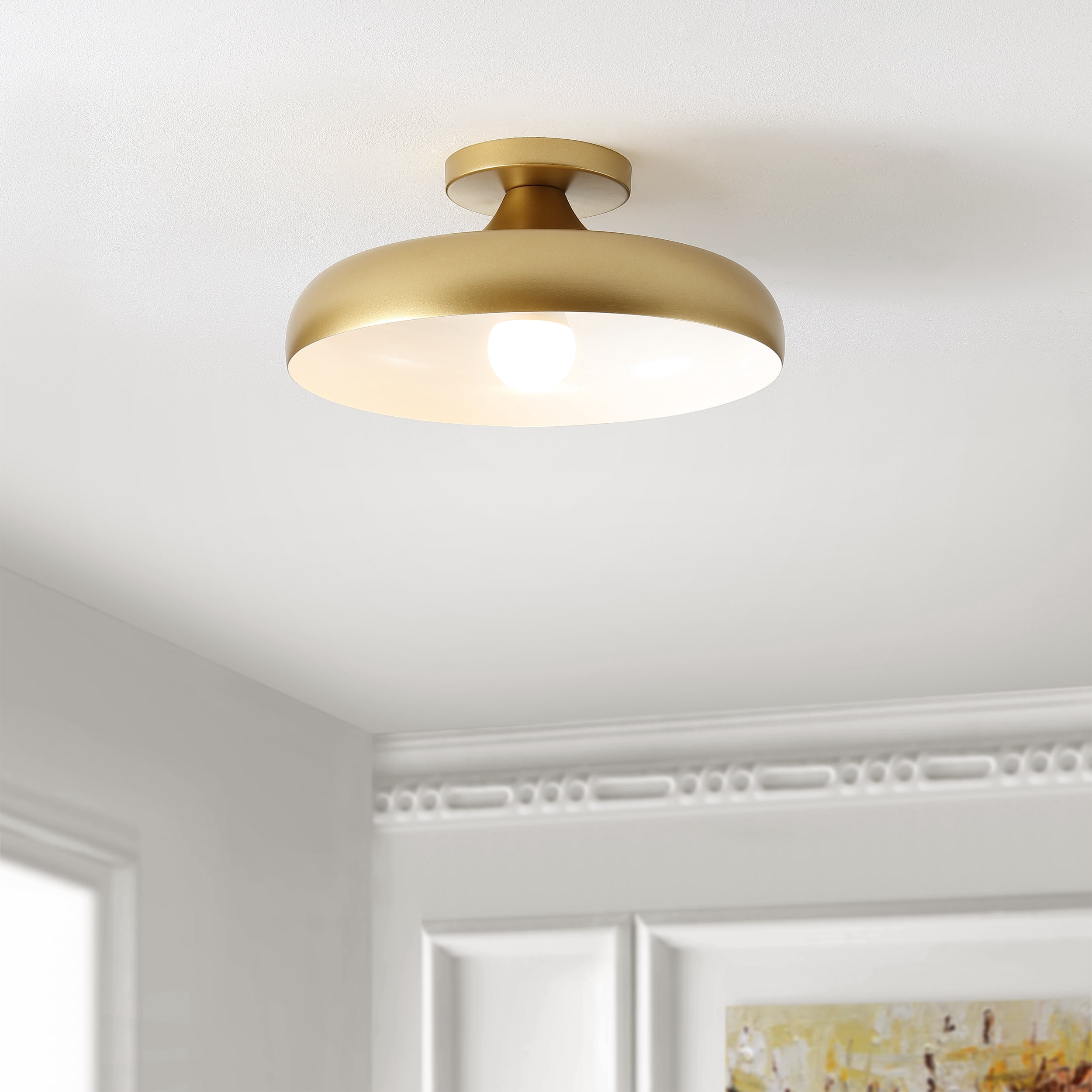 Safavieh Willet Modern Painted Gold Iron Flush Mount Ceiling Light (13.25 in) 764pv