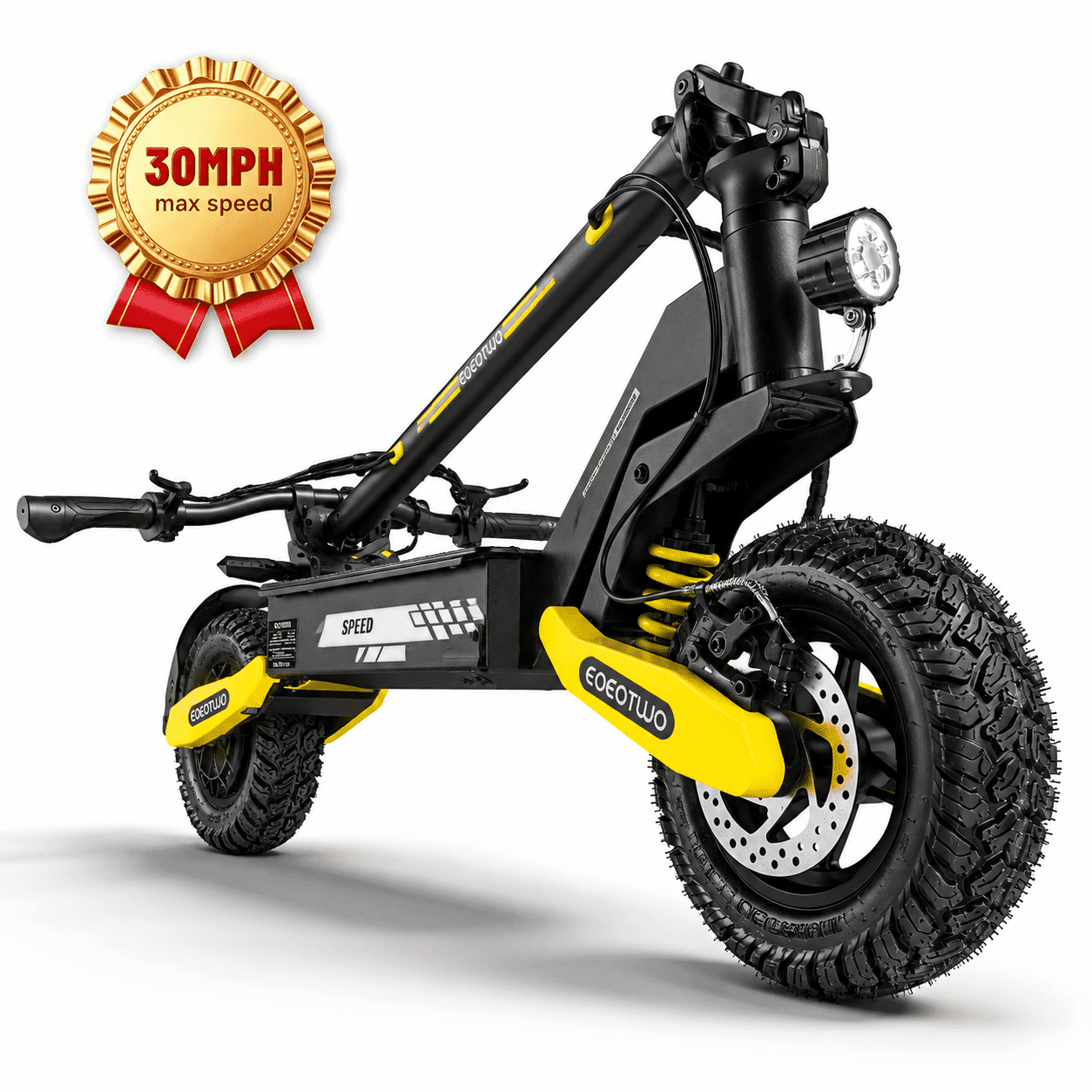 EOEOTWO GT06 Electric Scooter for Adults, 1200W Motor, 30 MPH Fast Commuting E-Scooter with Dual Suspension (Yellow, 330 lb Capacity) tgat4