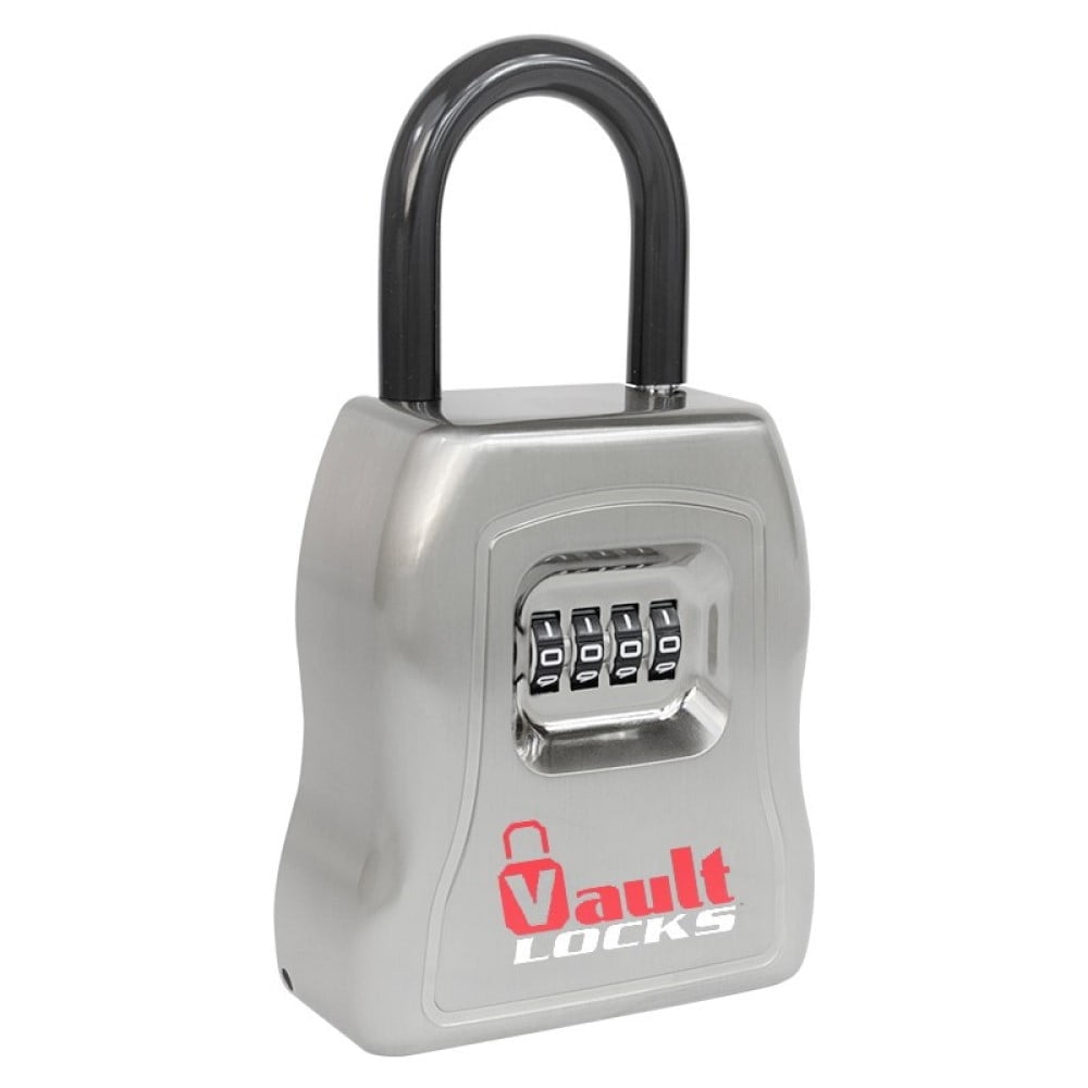 Vault Locks 5500 Key Lock Box with 4-Digit Combination and Hardened Steel Shackle (Silver, 6.2 cu in) lsans