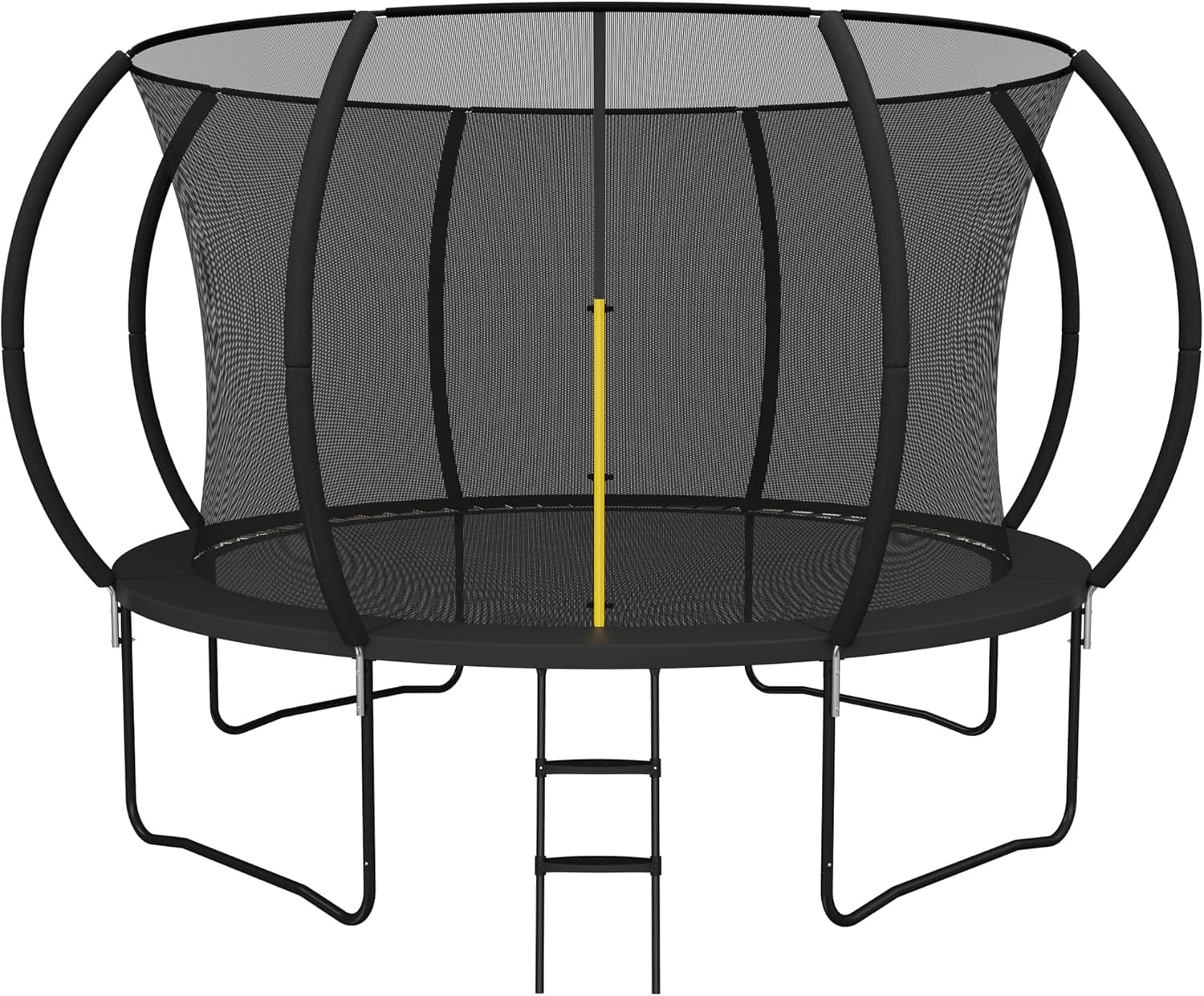 MarKnig Outdoor Round Trampoline with Safety Enclosure Net and Ladder, Heavy-Duty Backyard Recreational Jumper (Black, 14 ft) c0l87