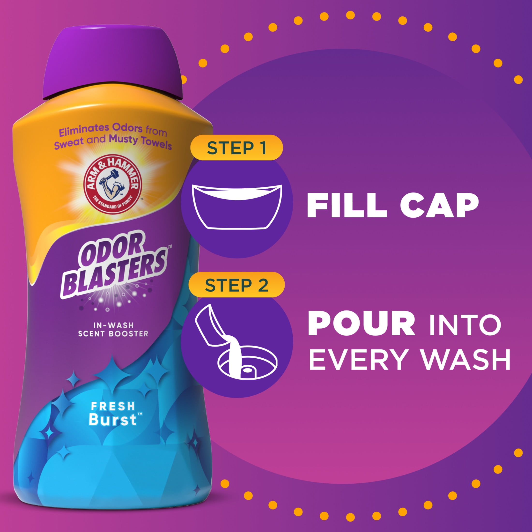 ARM & HAMMER Odor Blasters In-Wash Scent Booster, Laundry Fragrance Crystals (Fresh Burst, 45 oz) w8kob
