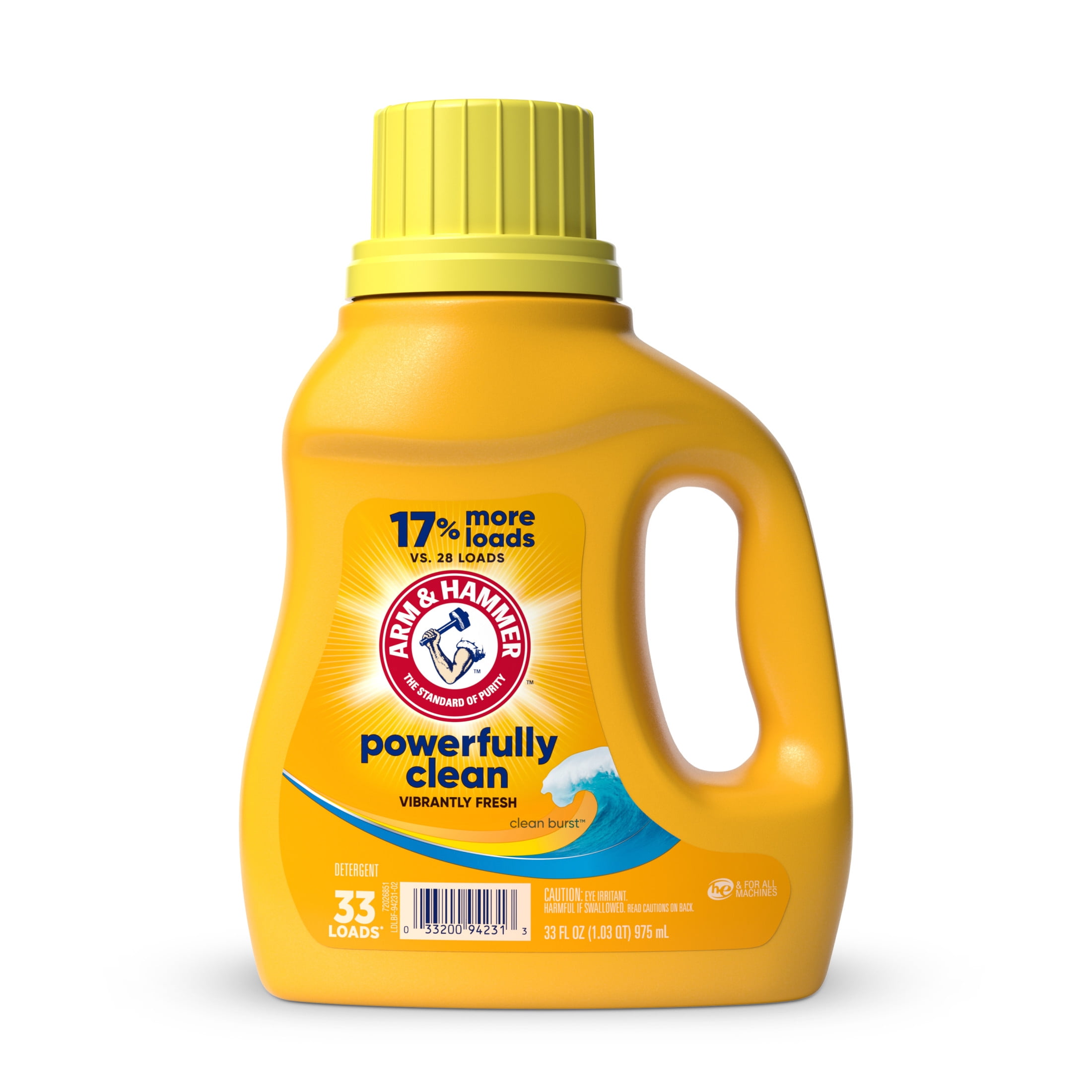 ARM & HAMMER Liquid Laundry Detergent, Clean Burst Fresh Scent, Deep Cleaning Formula (33 fl oz) jo1c9