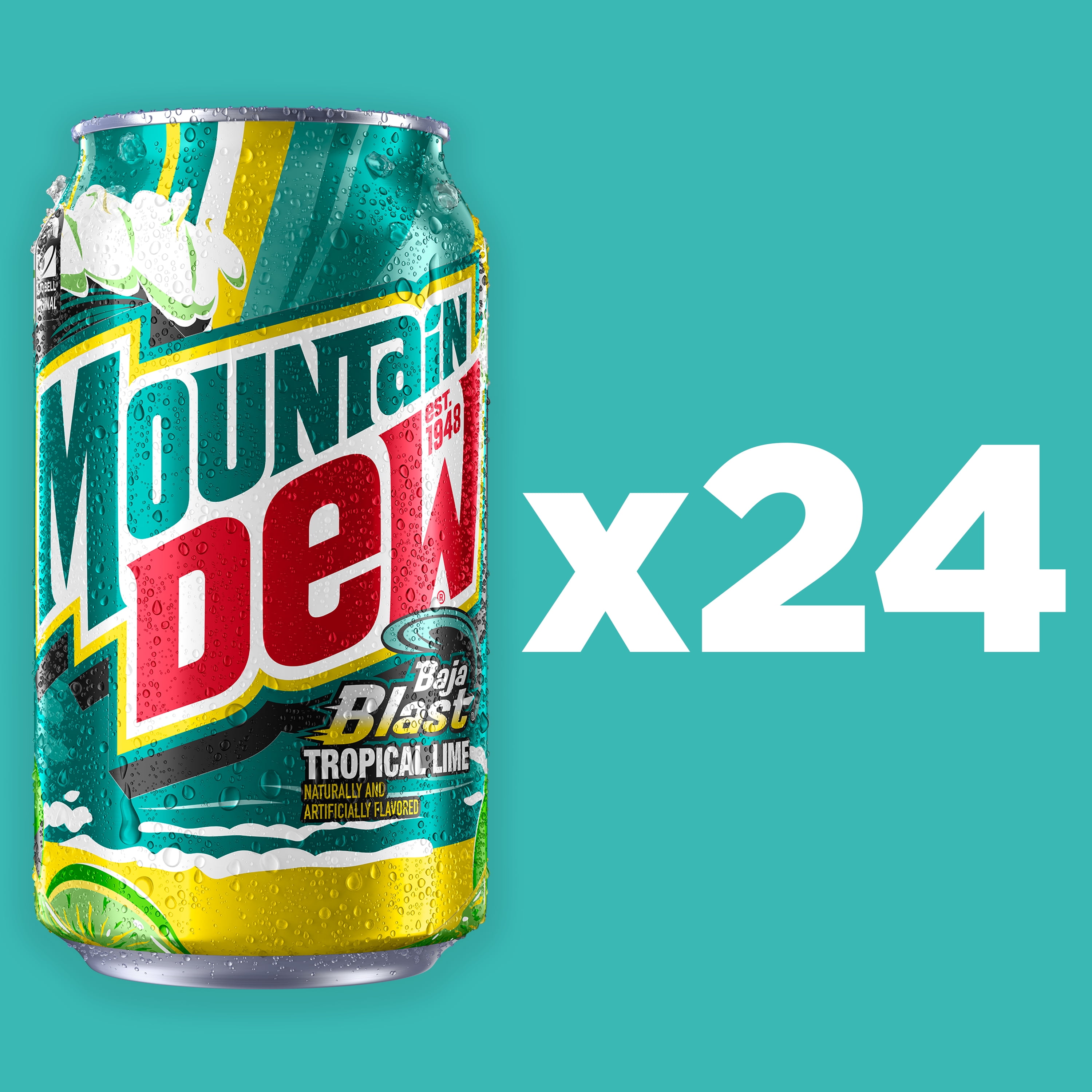 Mountain Dew Baja Blast Tropical Lime Soda, Refreshing Citrus Flavor (24 Pack, 12 fl oz) dfc4e - Image 3