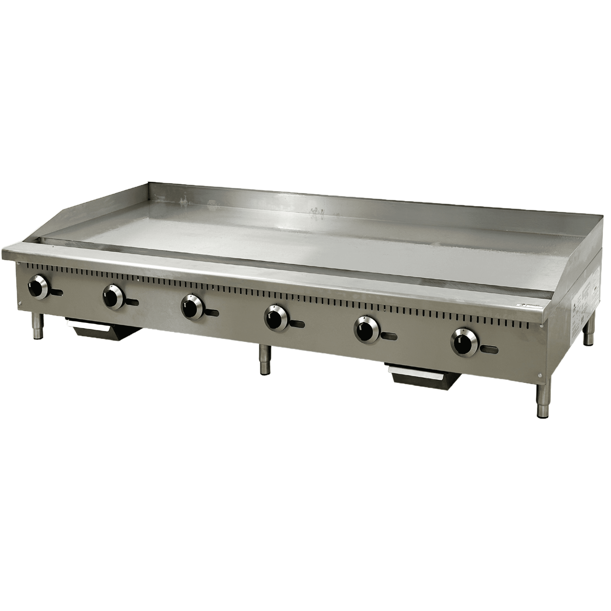 Elite Kitchen Supply 72 in. Commercial Gas Griddle, Heavy-Duty Stainless Steel Flat Top Cooking Equipment (Silver, 72 in.) 7ypng