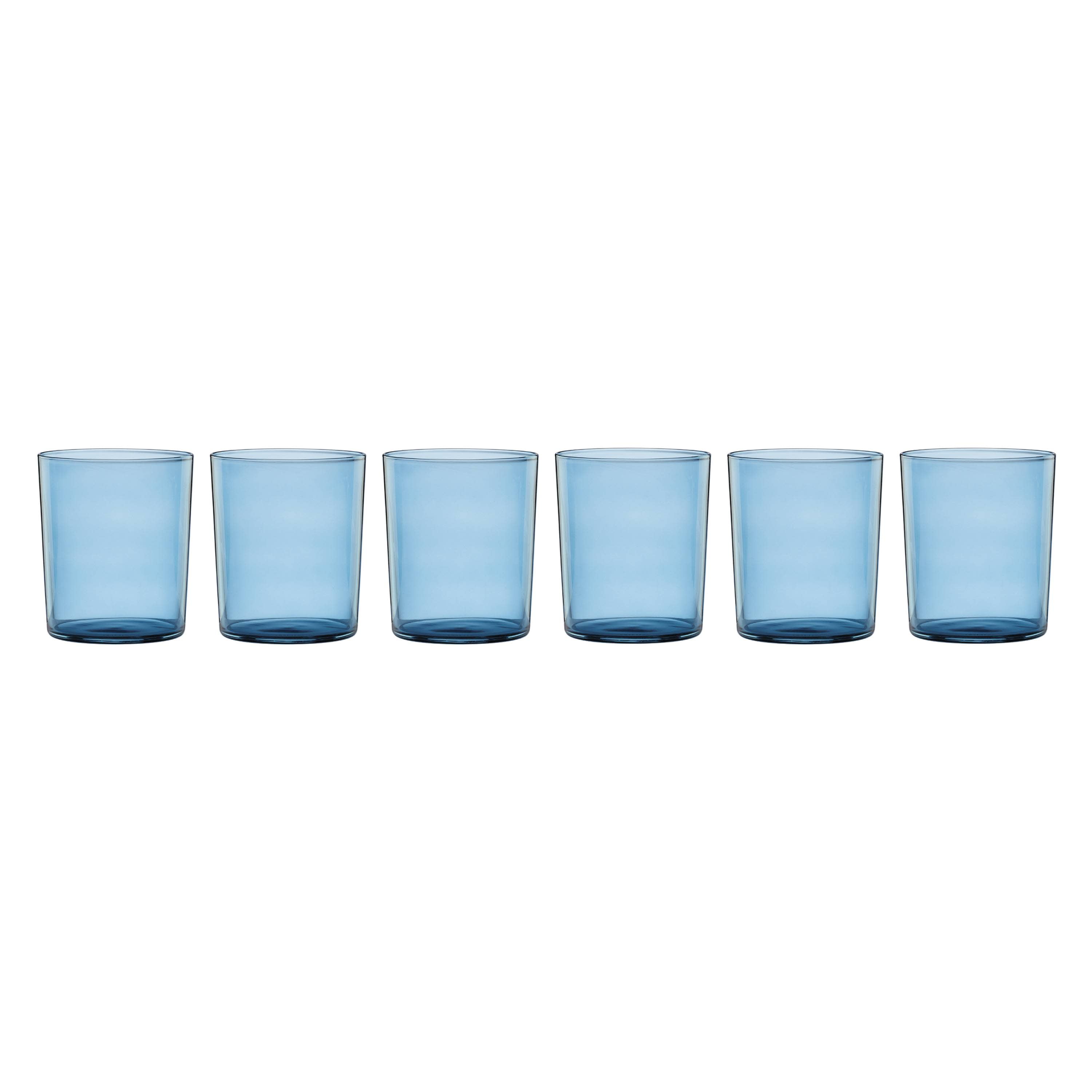 Oneida Entertain 365 Stackable Drinking Glasses, Durable Kitchen Glassware (Blue, 16 oz, Set of 6) xh4ig