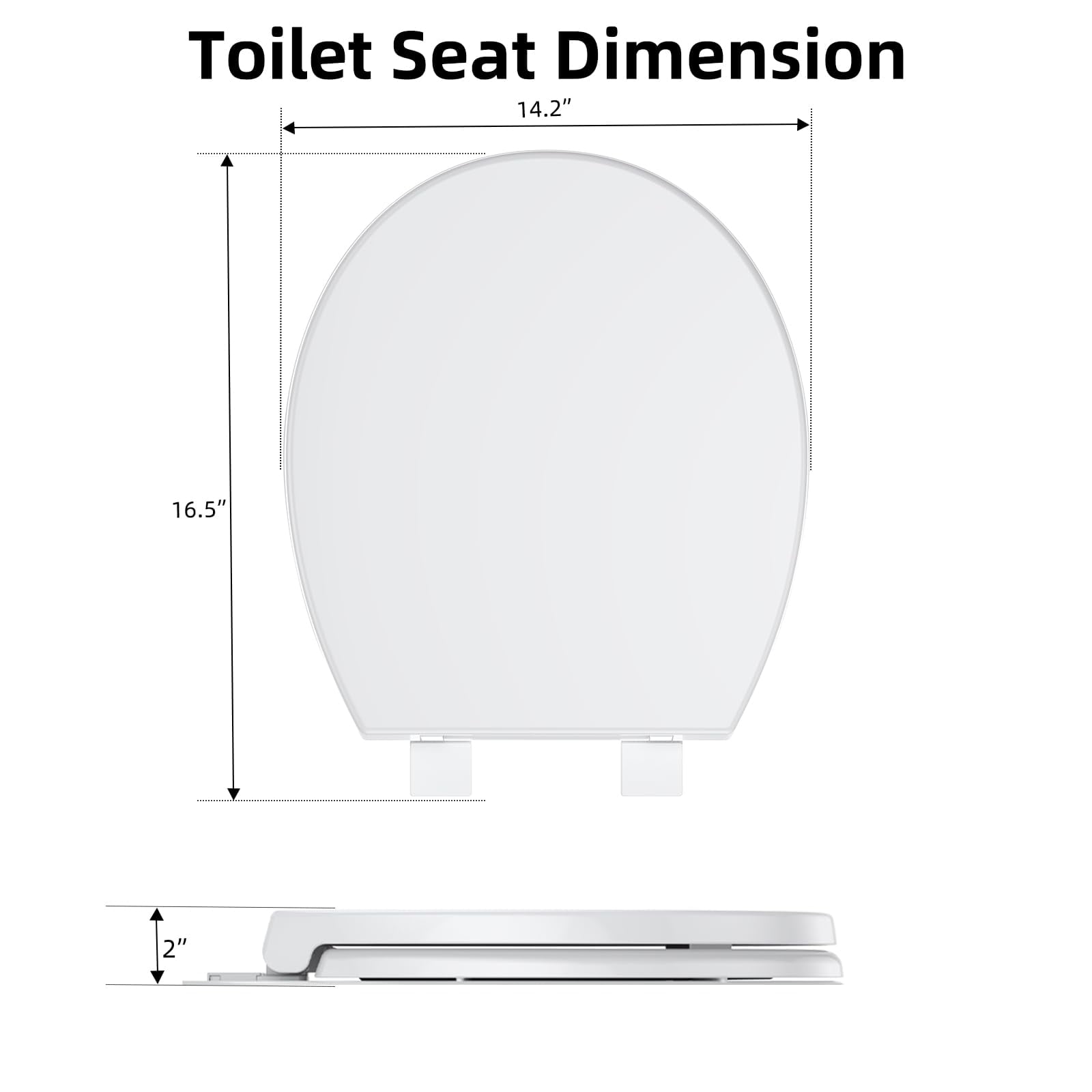 Tropow Round Toilet Seat, Slow Soft Close Ergonomic Design with Quick Release (White, 16.5 in) zjr7p
