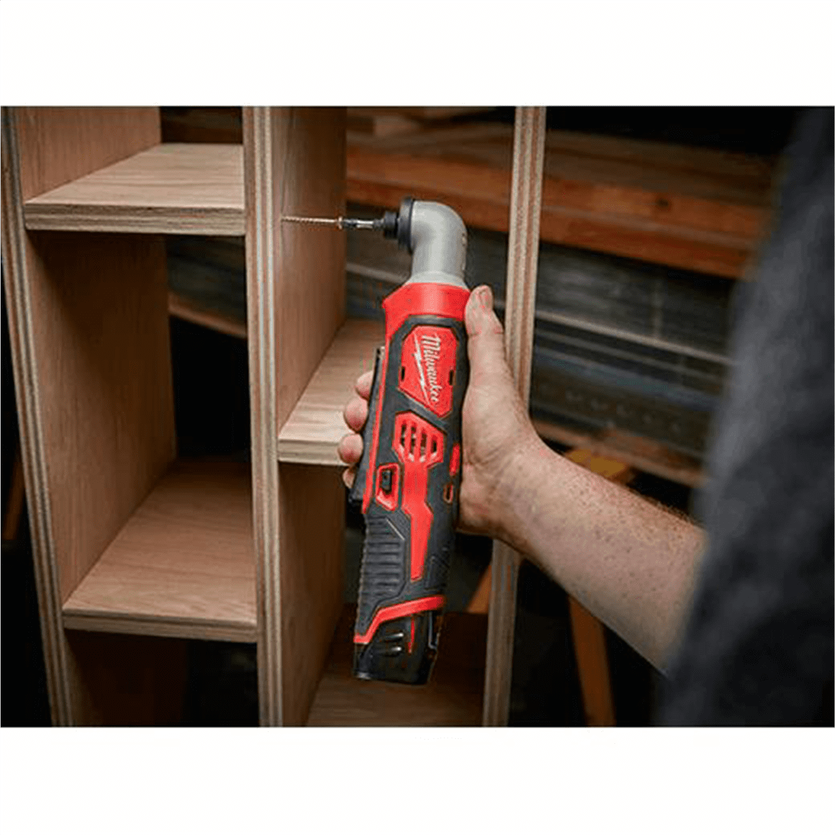 Milwaukee M12 1/4 in Hex Right Angle Impact Driver (Black, 600 in-lbs Torque) 9yj3d