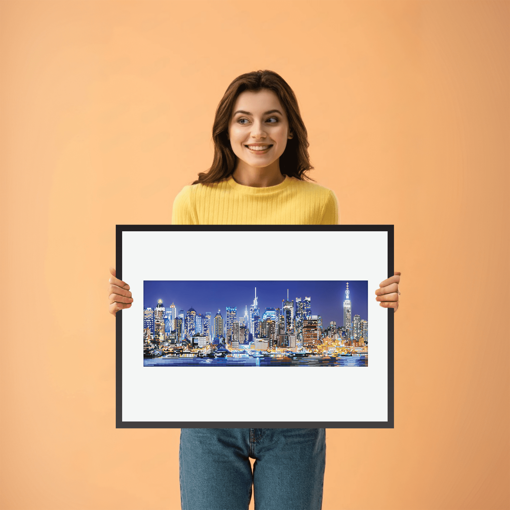 DIAMOND DOTZ City Lights Landscape Diamond Painting Kit (Multi-Color, 11.4 in x 29.5 in) 1s0q6