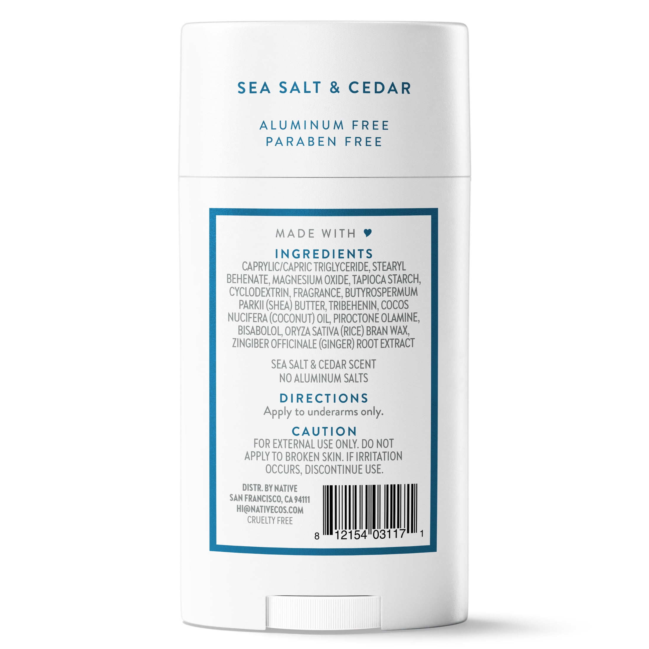Native Deodorant Aluminum-Free Sea Salt & Cedar Long-Lasting Odor Protection (2.65 oz) qyf8m