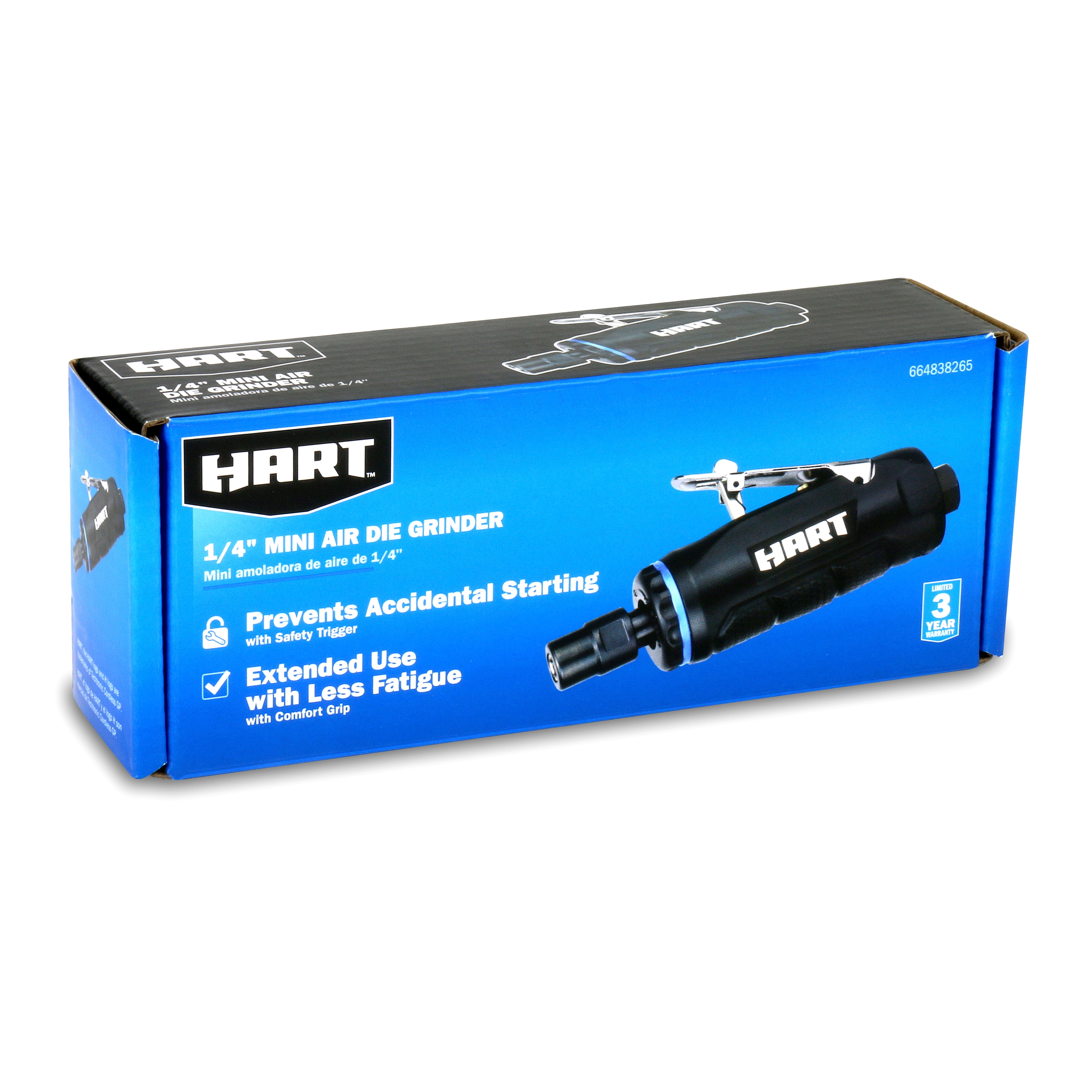 HART Air Die Grinder, Heavy-Duty Pneumatic Rotary Tool for Grinding and Polishing (1/4 in. Collet) bkoxh