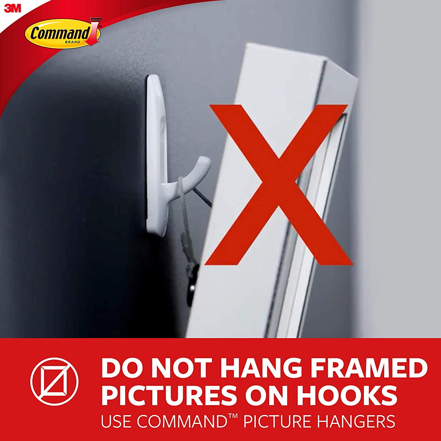 Command Decorative Wall Hook, Damage-Free Hanging Adhesive Hook (White, Medium) 2dx9f