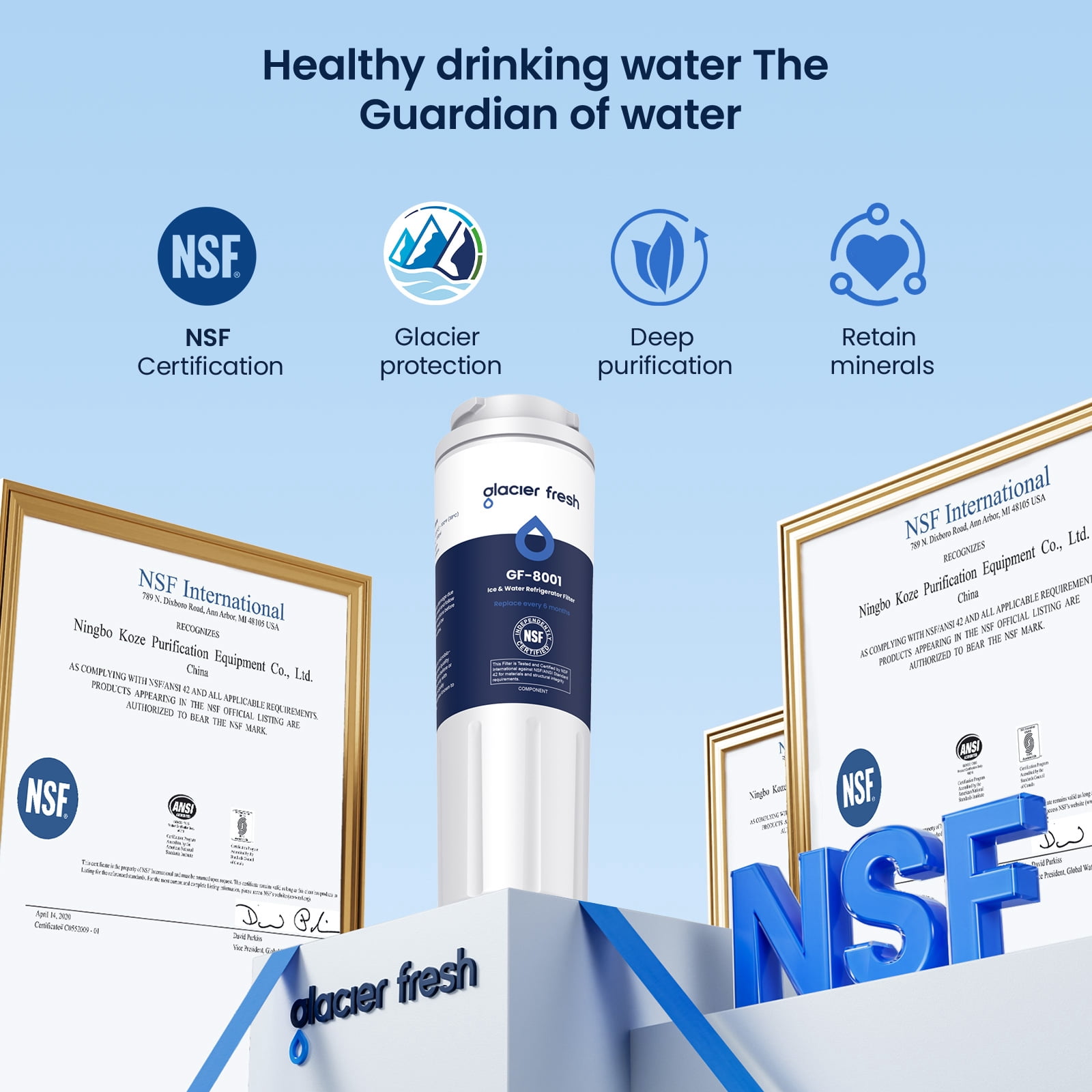 Glacier Fresh UKF8001 Refrigerator Water Filter Replacement for Whirlpool EveryDrop Filter 4 (3 Pack) xxhb6 - Image 2