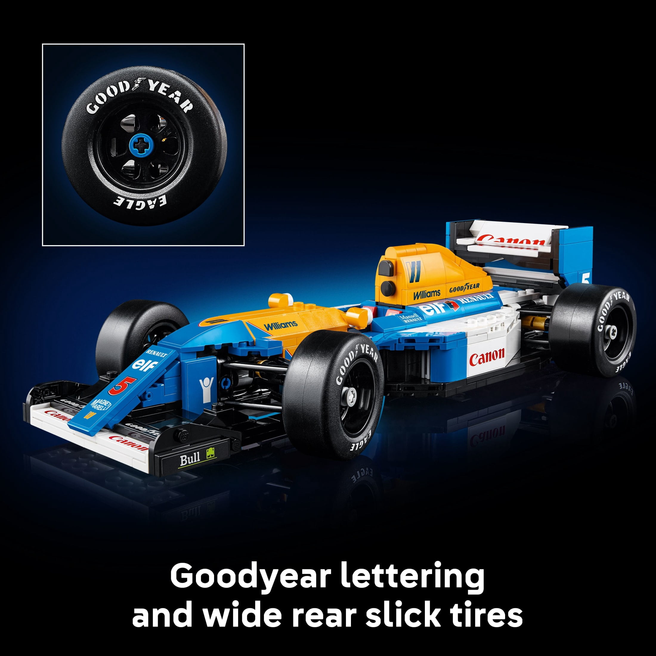 LEGO Icons Williams Racing FW14B & Nigel Mansell F1 Model Car Building Set (Multi-color, 799 Pieces) ld6a8