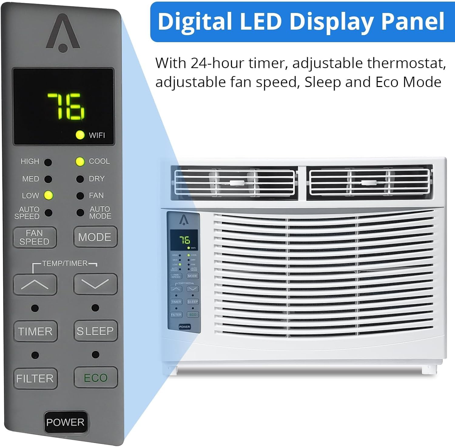Towallmark 6000 BTU Window Air Conditioner, Energy Efficient Cooling for Small Rooms (White, 250 Sq. Ft.) xhppj