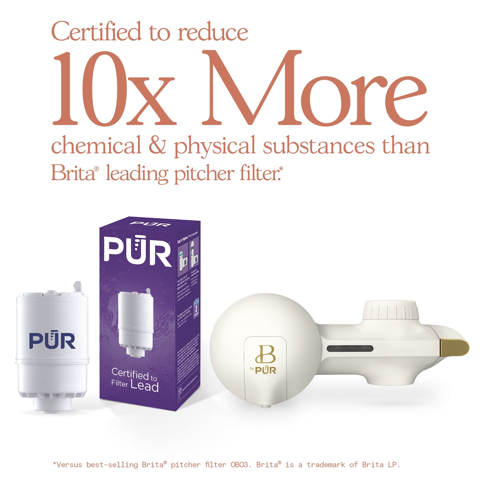PUR Faucet Mount Water Filtration System with Filter (White Icing, 100 Gallon Capacity) yfd1r