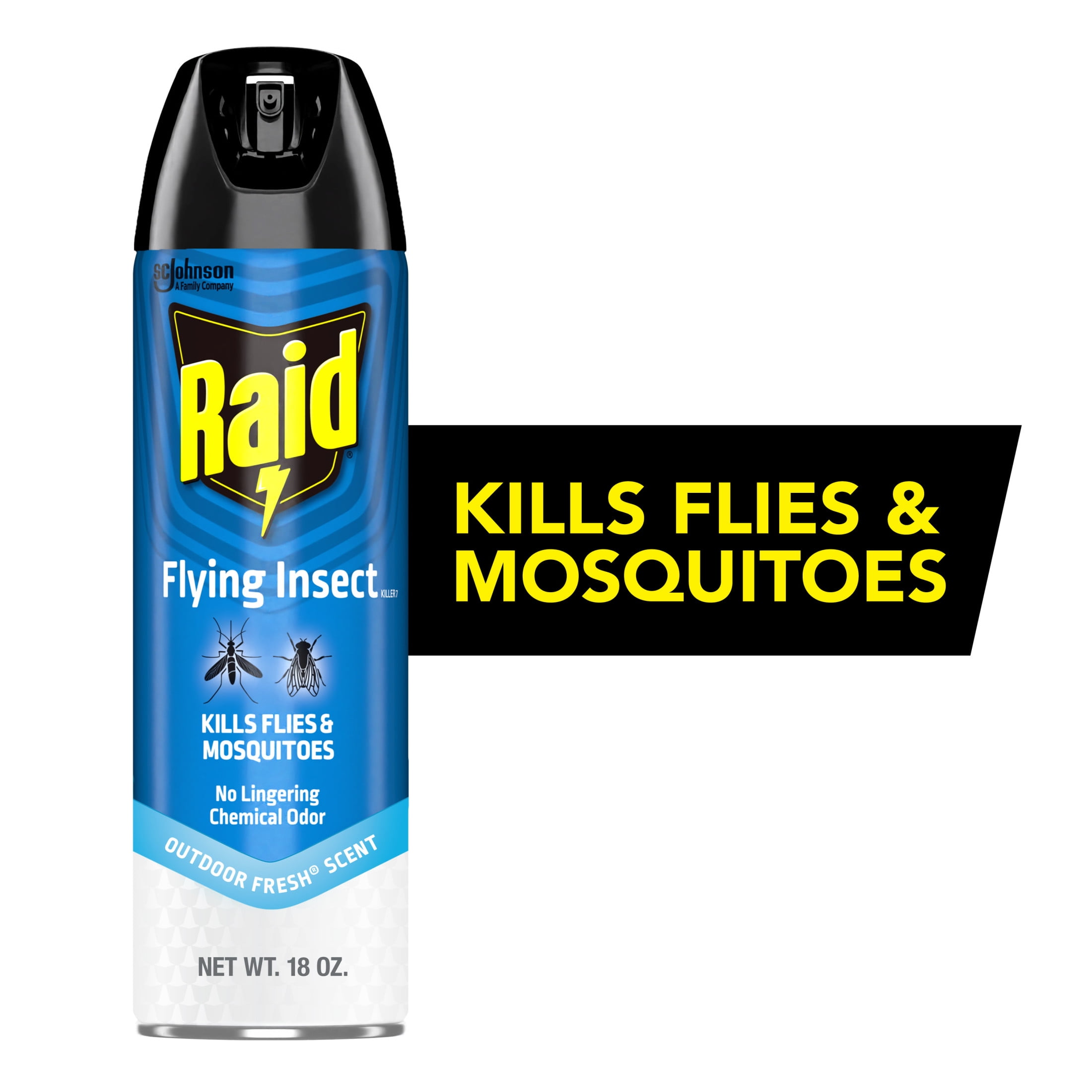 Raid Flying Insect Killer 7, Fast-Acting Bug Spray for Flies and Mosquitoes (Outdoor Fresh Scent, 18 oz) qel73