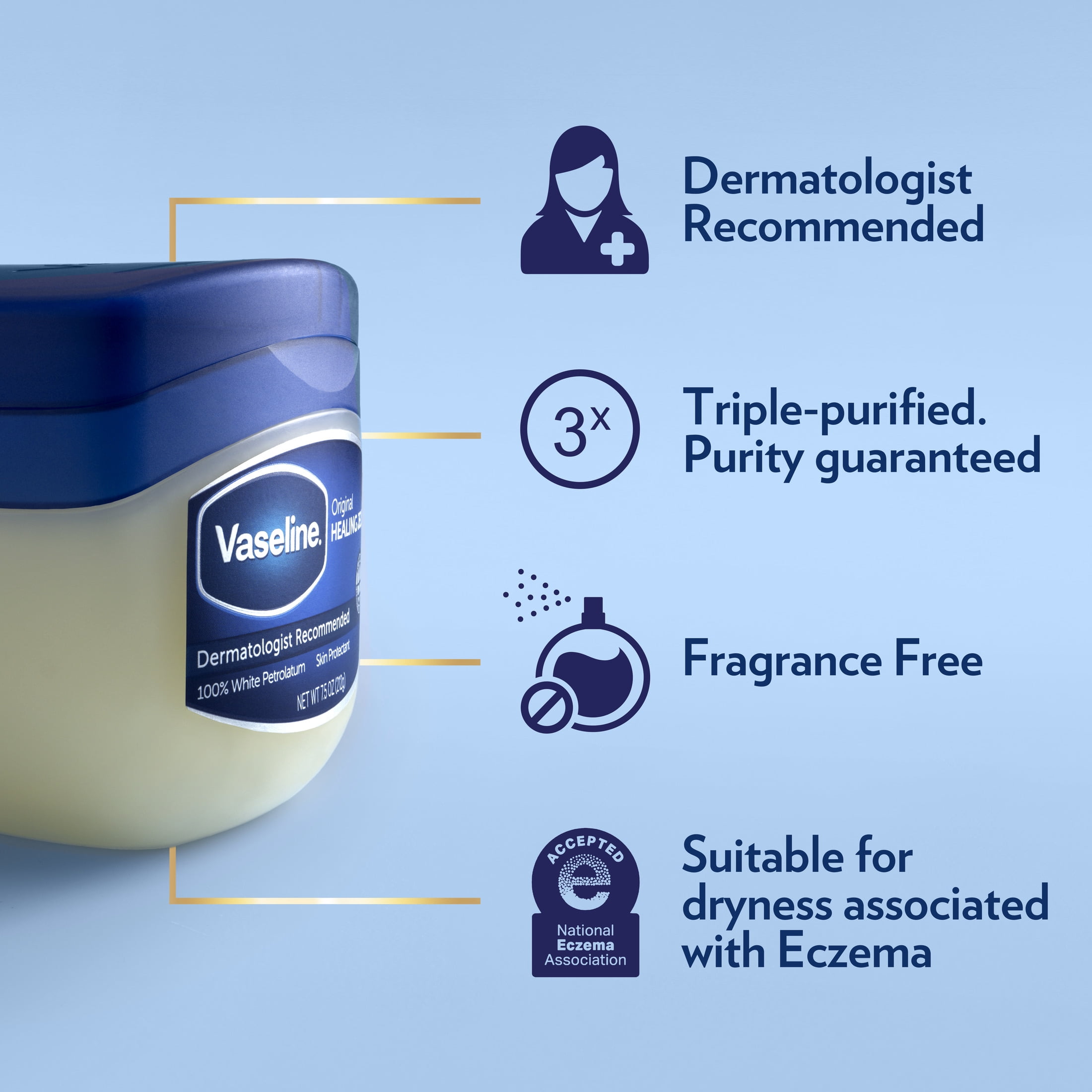 Vaseline Healing Jelly Original Skin Protectant for Dry Skin and Eczema Relief (Clear, 13 oz) gzfrx