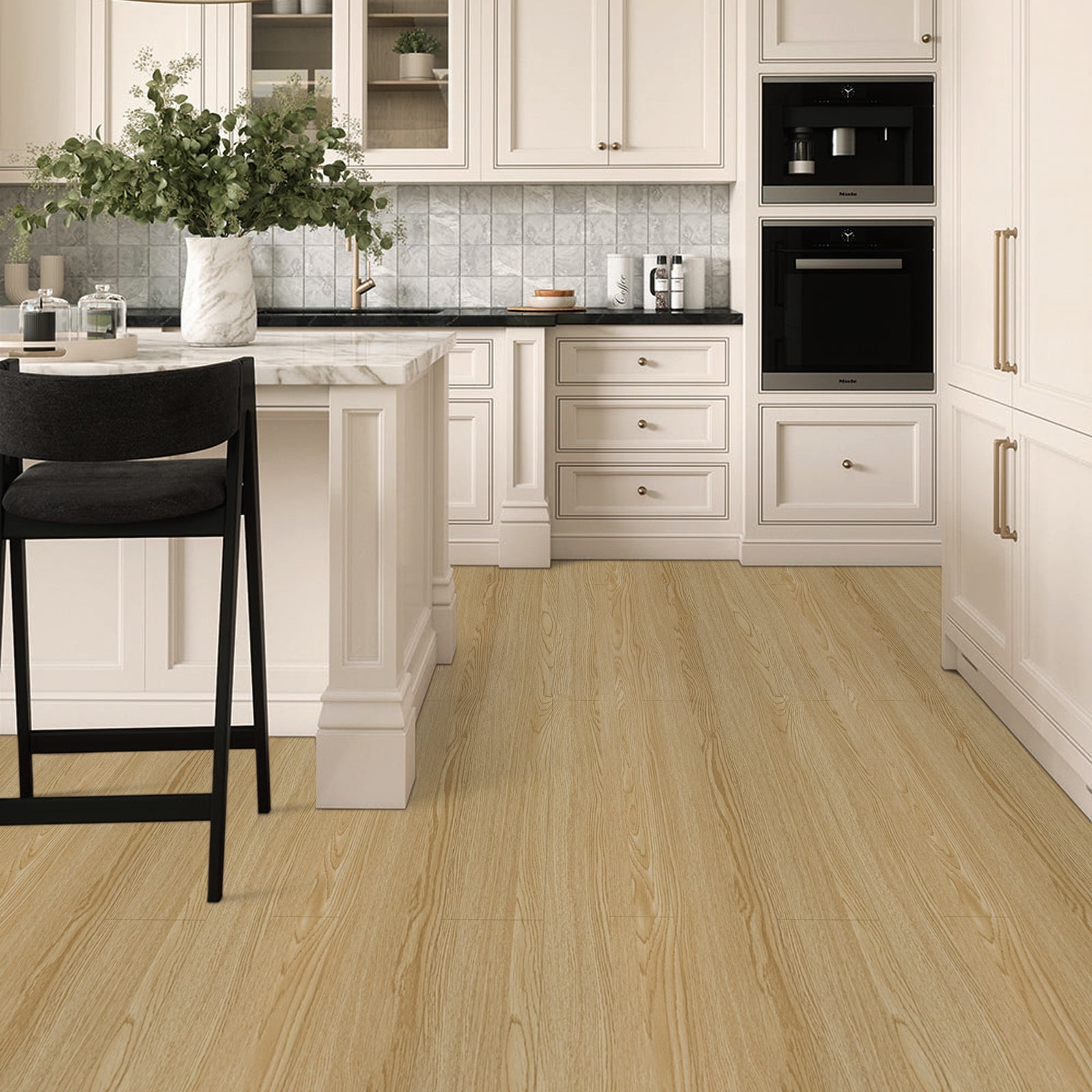 Lxcreat Peel and Stick Vinyl Flooring Roll, Durable Self-Adhesive Wood Grain Floor Tiles (Brown, 15.7 in x 118 in) no27t