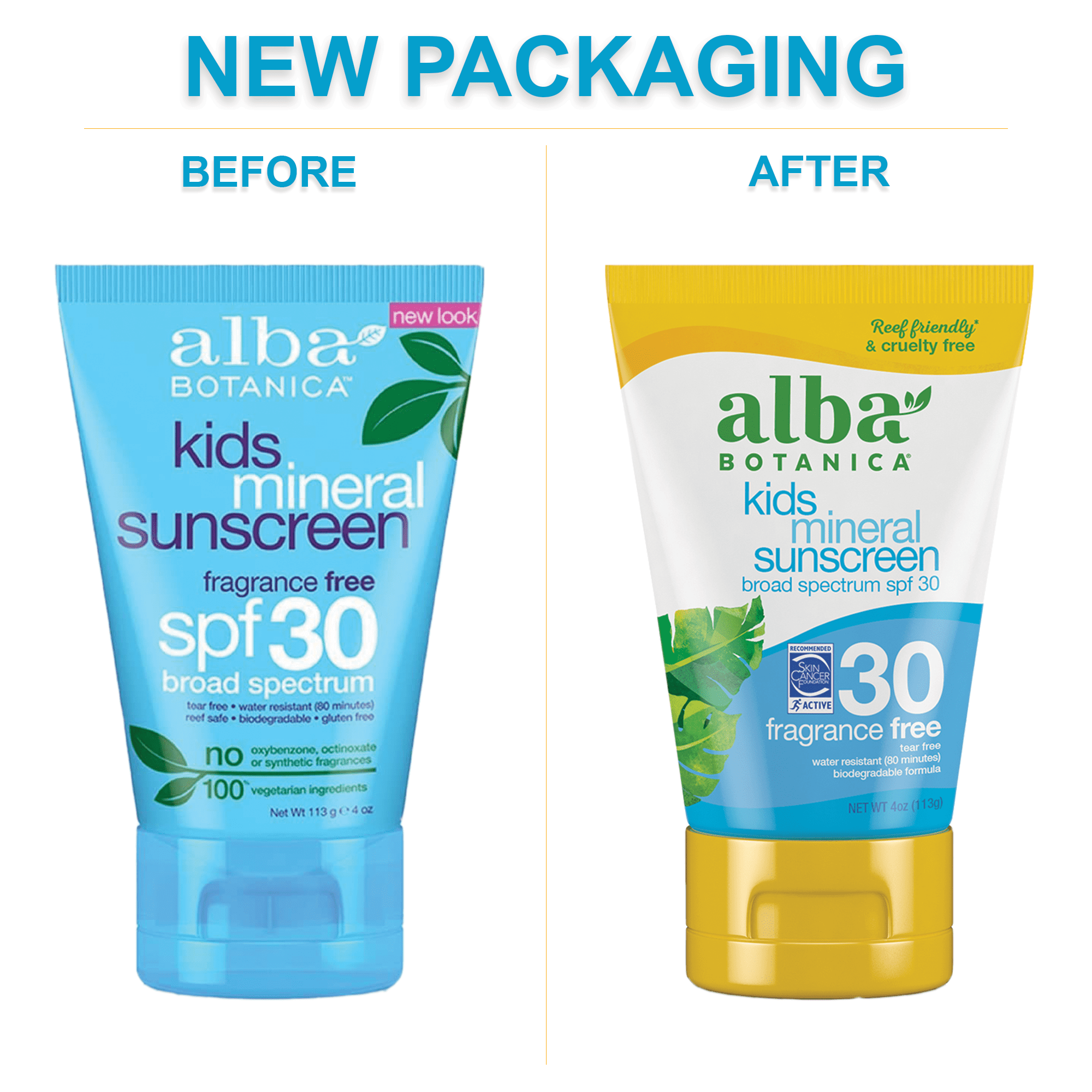 Alba Botanica Kids Mineral Sunscreen Lotion SPF 30, Broad Spectrum Protection, Fragrance Free (4 oz) 9ie5q