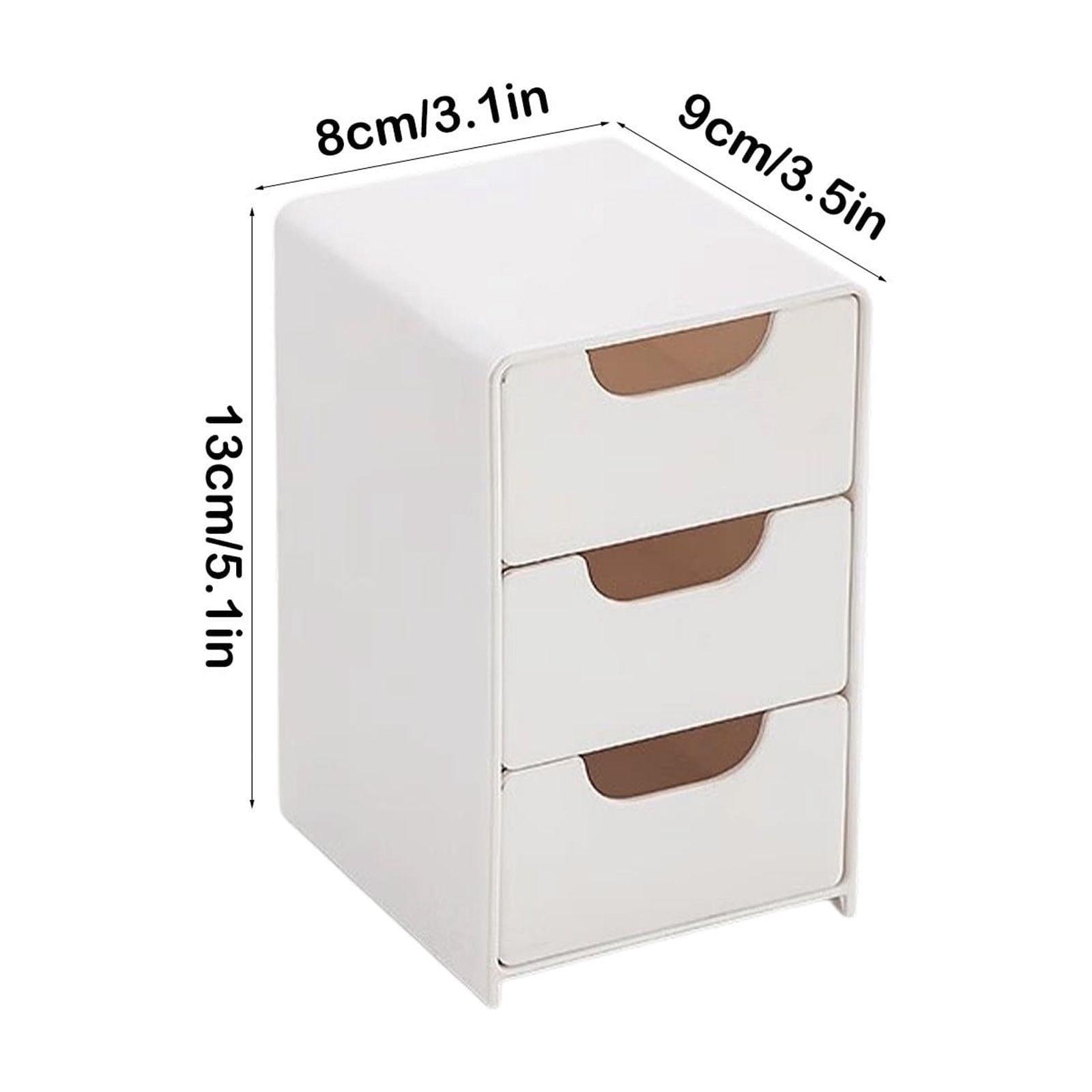 Gnmfd Plastic Drawer Storage Organizer, Stackable Sliding Cabinet for Kitchen, Bathroom, and Office (White, 12 in x 8 in x 6 in) 5a7if