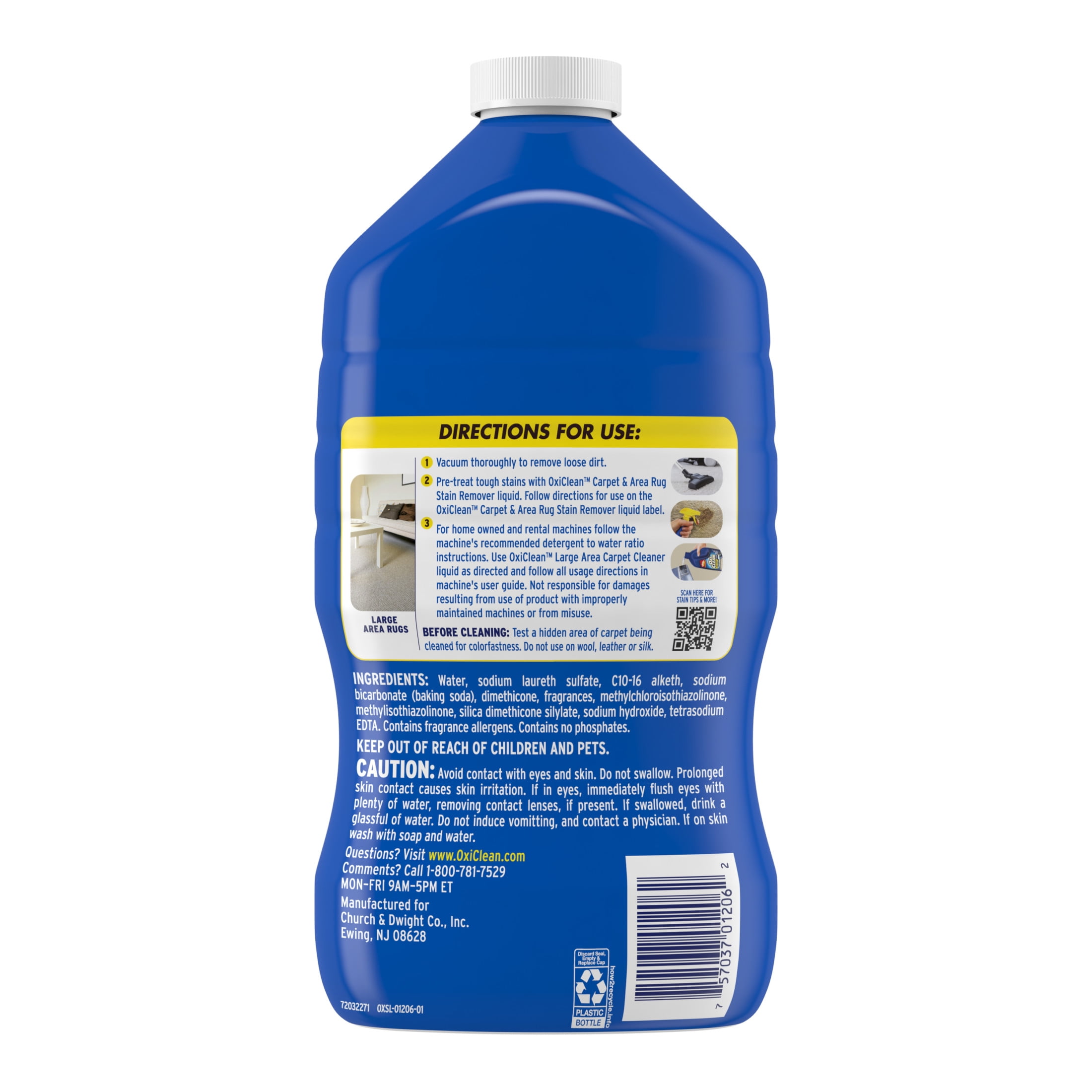 OxiClean Carpet Cleaner Liquid Solution for Steam Cleaning Machines (64 fl oz) o843f