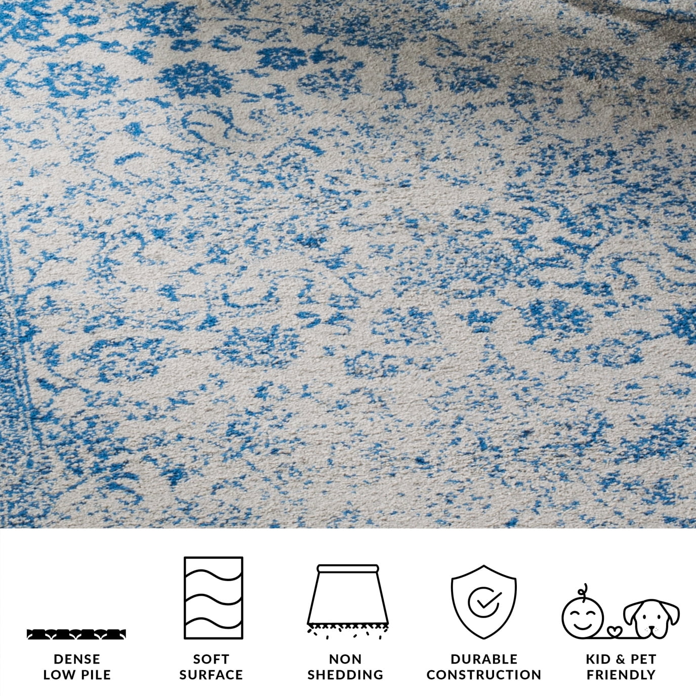 Safavieh Adirondack Wyatt Traditional Distressed Area Rug (Grey/Blue, 5 ft 1 in x 7 ft 6 in) zk0zh