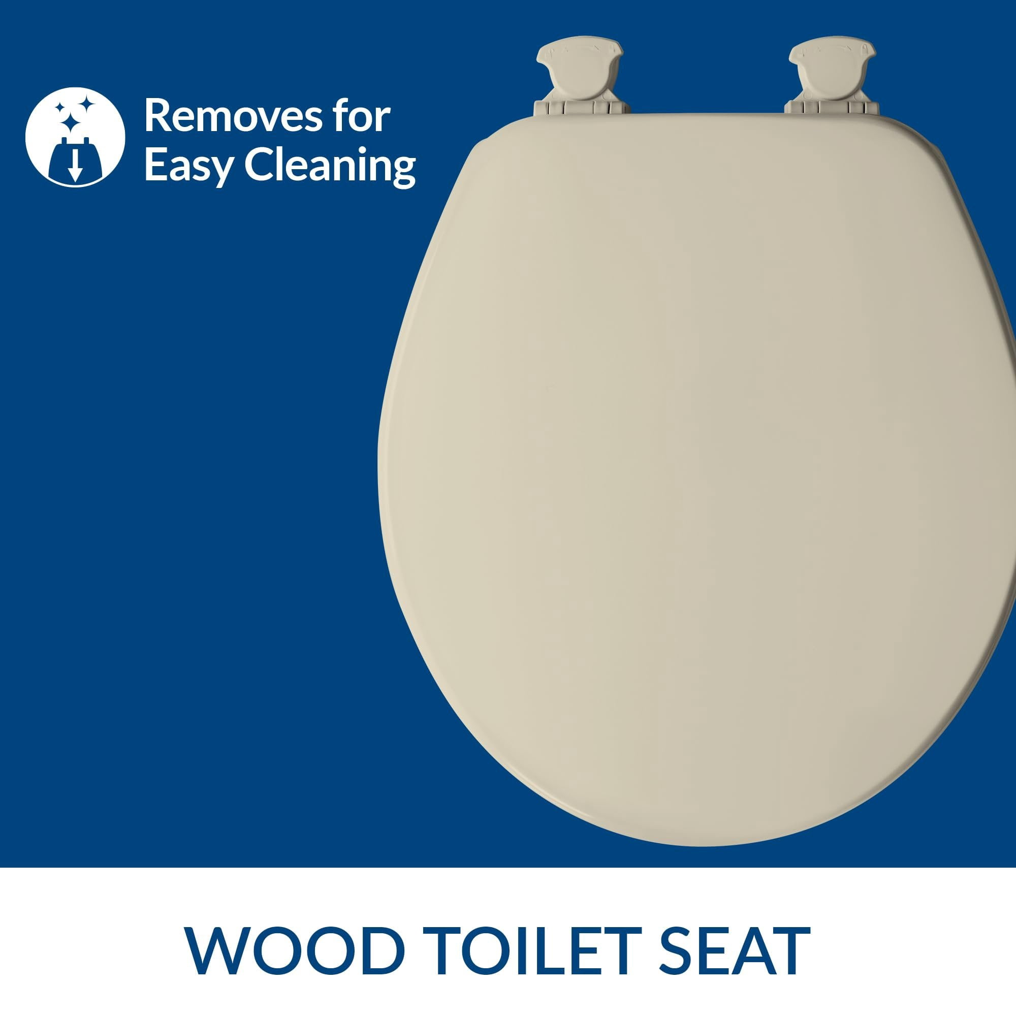 Church 540EC Lift-Off Wood Round Toilet Seat (White, Round) nv7xg