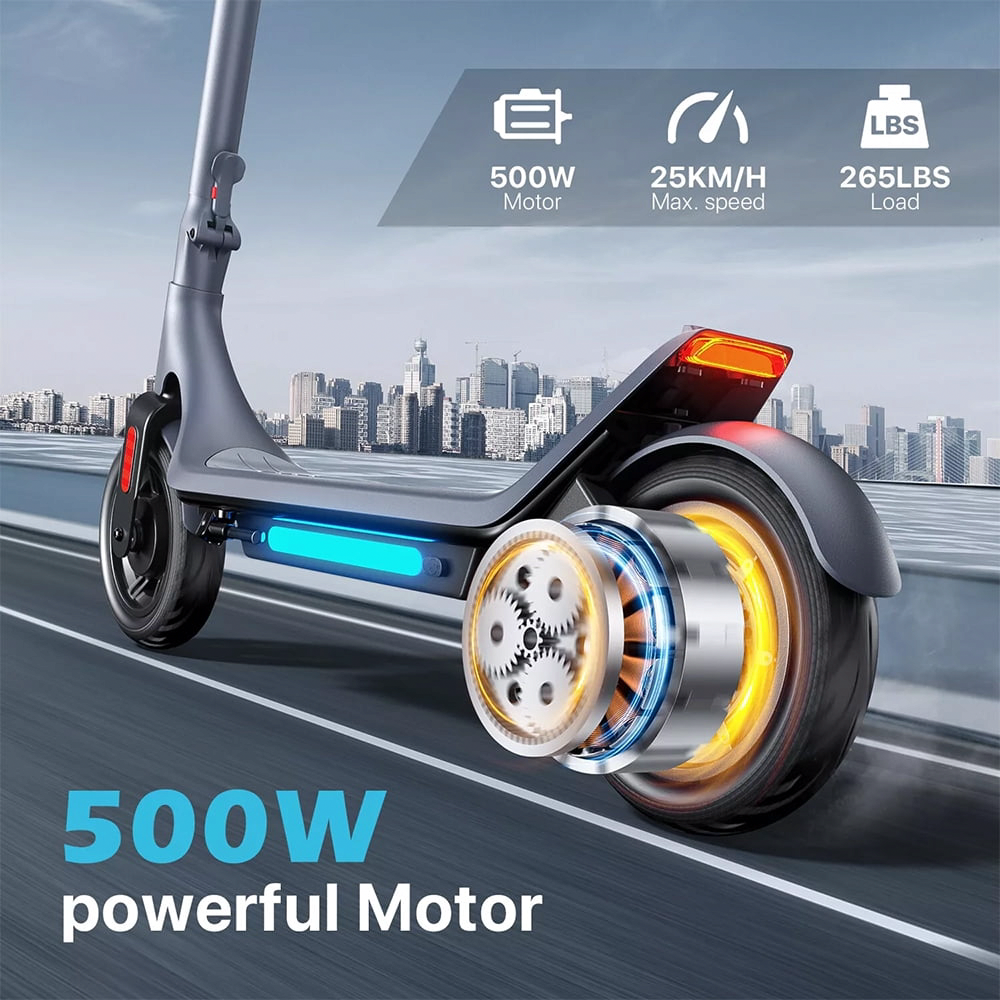 Golucky Electric Scooter for Adults, 500W Motor, 31-Mile Range, Foldable Commuter E-Scooter with Smart App Control (10 in Tires, 265 lb Capacity) qo08c