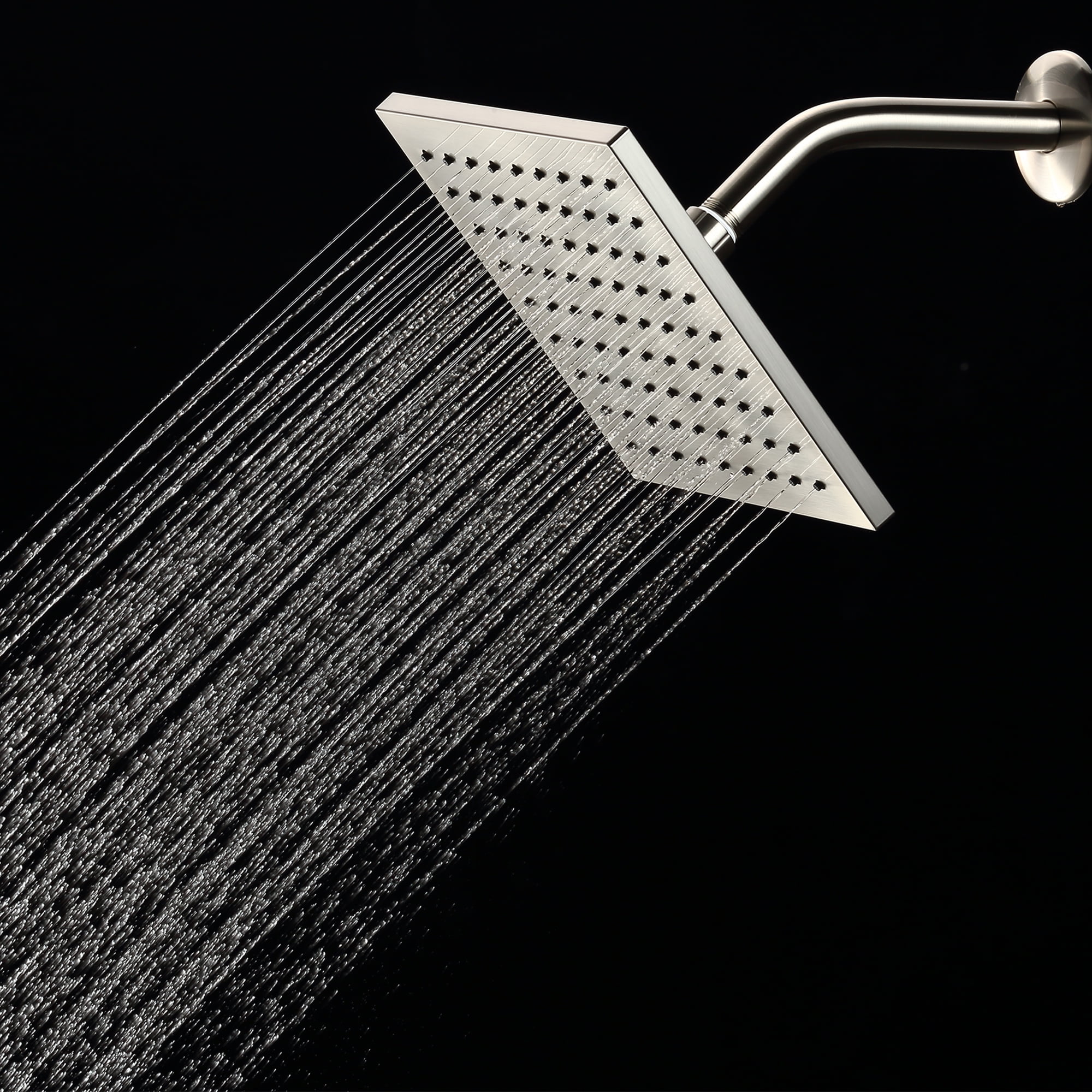 Better Homes & Gardens 8 in. Square Rain Showerhead High Pressure Rainfall Design (Brushed Nickel, 8 in.) 8t94i