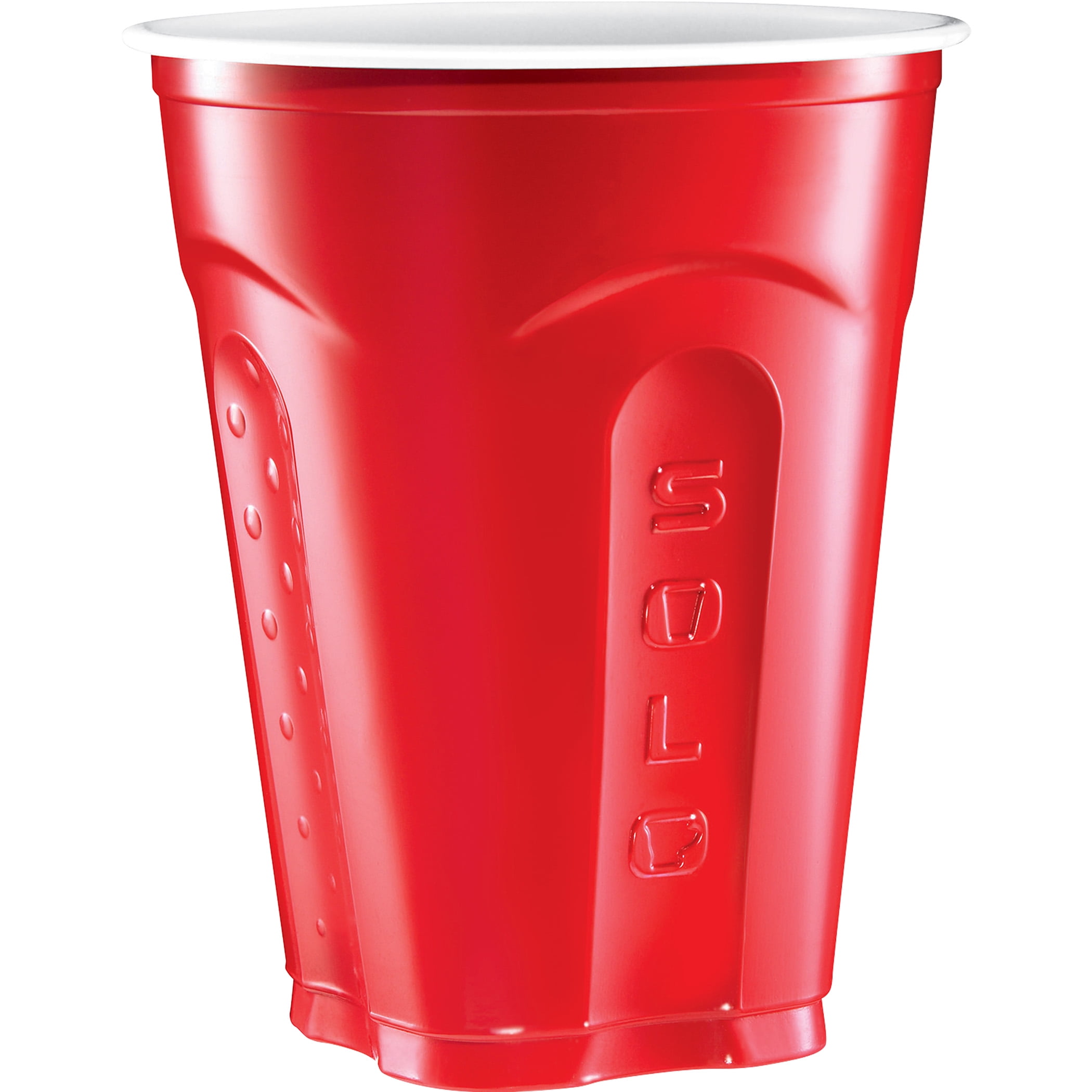 Solo Disposable Plastic Cups, Heavy-Duty Party Drinkware, Leakproof Design (Red, 18 fl oz, 100 ct) 14ght
