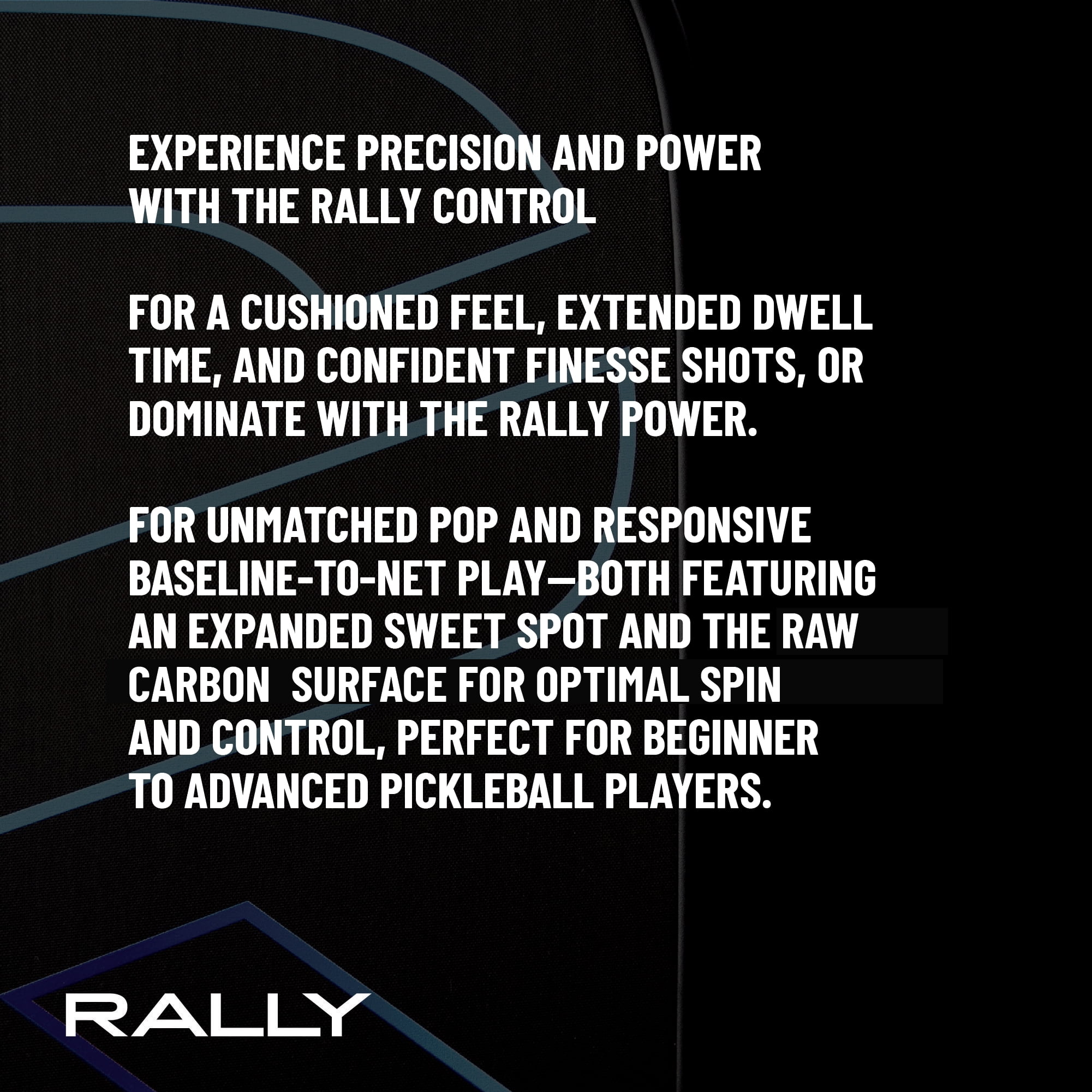 PickleballCentral Rally Power Raw Carbon Pickleball Paddle, Enhanced Spin & Control (Grey, 8 oz) jjb4w