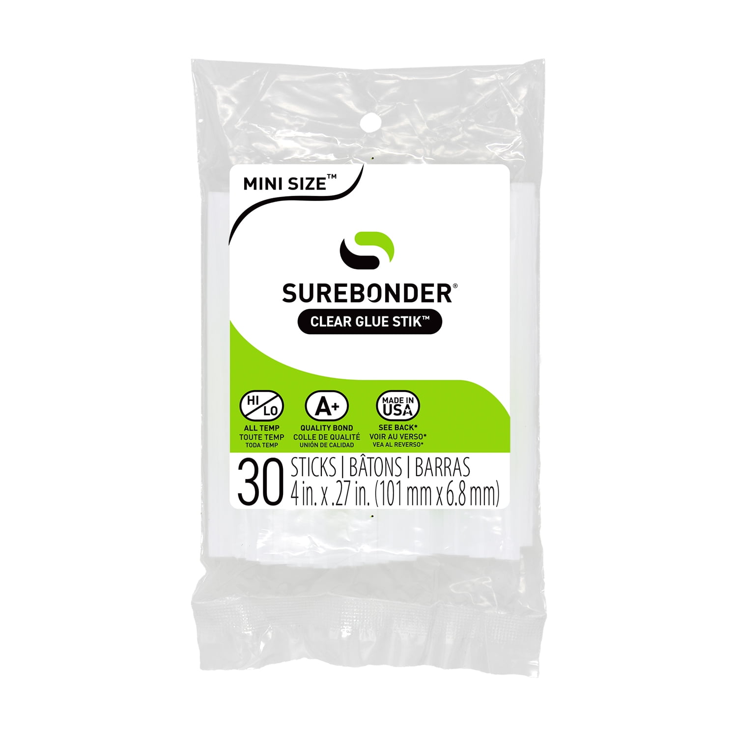 Surebonder All Purpose Mini Hot Melt Glue Sticks (Clear, 4 in Length, 0.27 in Diameter, 210 Pack) ukqxp