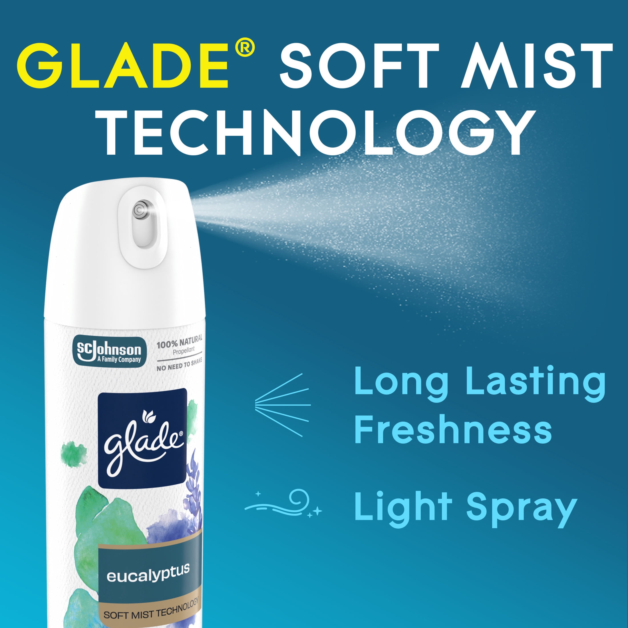 Glade Soft Mist Odor Fighting Air Freshener, Eucalyptus Scent (Eucalyptus, 7.3 oz) 8vvqv