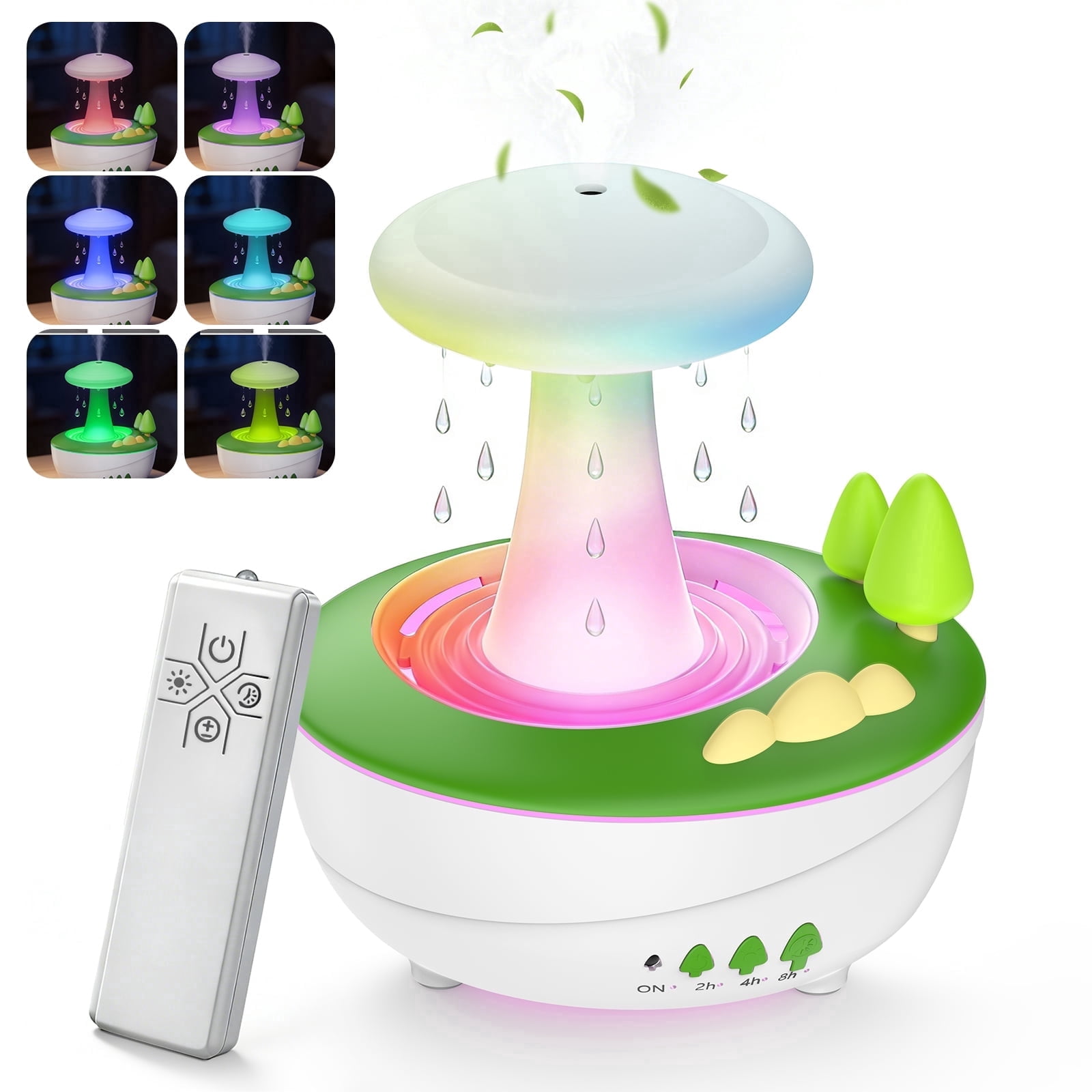 Fimilo Raindrop Essential Oil Diffuser, Ultrasonic Humidifier with White Noise & LED Ambient Light (White, 9.47 fl oz) iporq