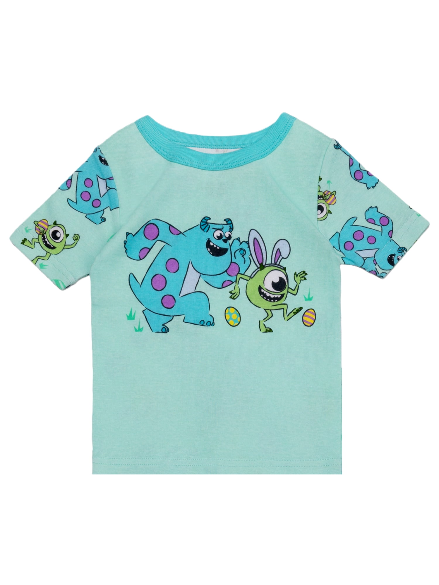 Monsters Inc. Toddler Easter Pajama Set, 2-Piece Short Sleeve Cotton Sleepwear (Multi, 5T) tuauo