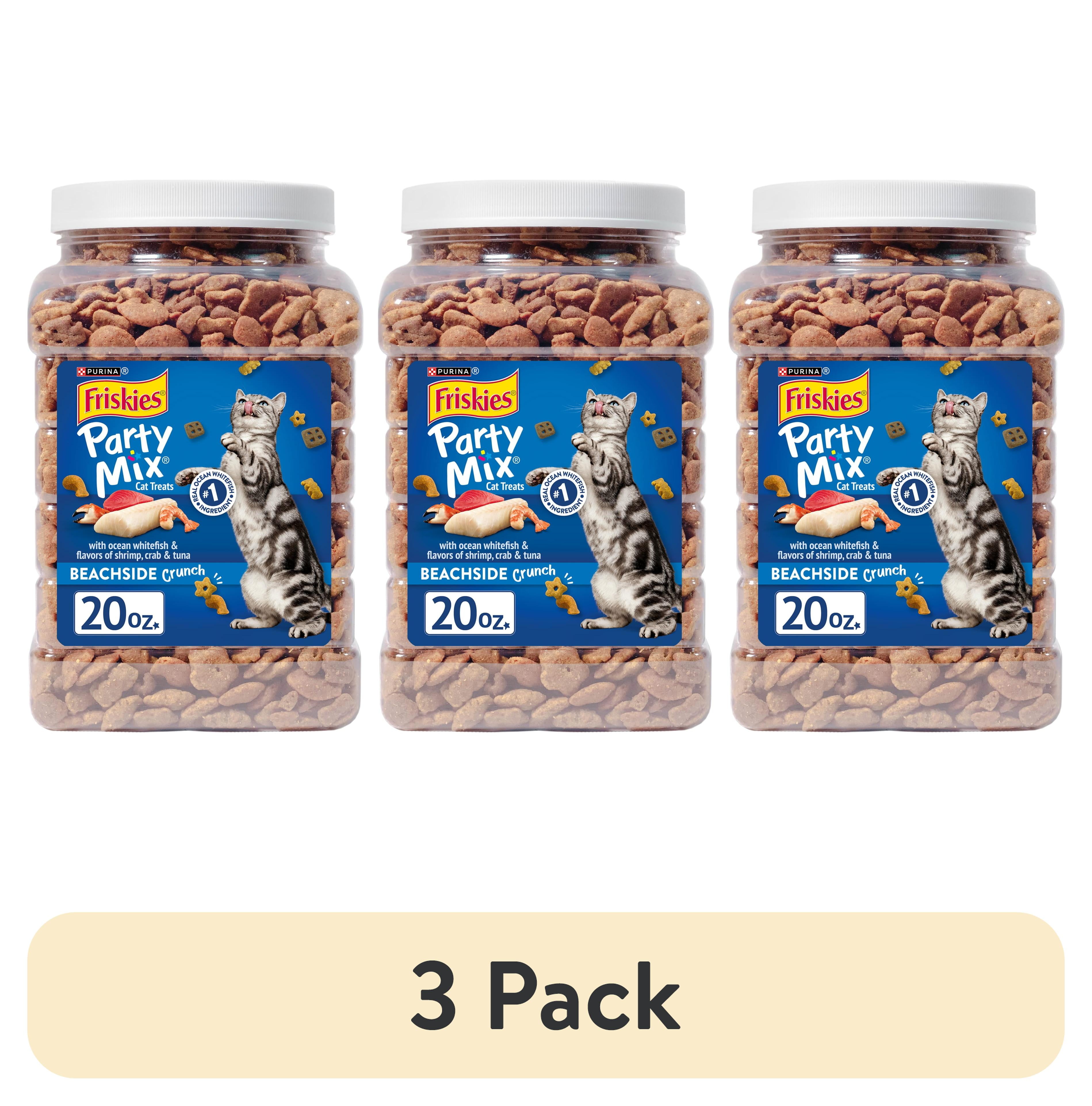 Friskies Party Mix Beachside Crunch Cat Treats (Seafood Medley, 3 Pack, 20 oz) oaslr