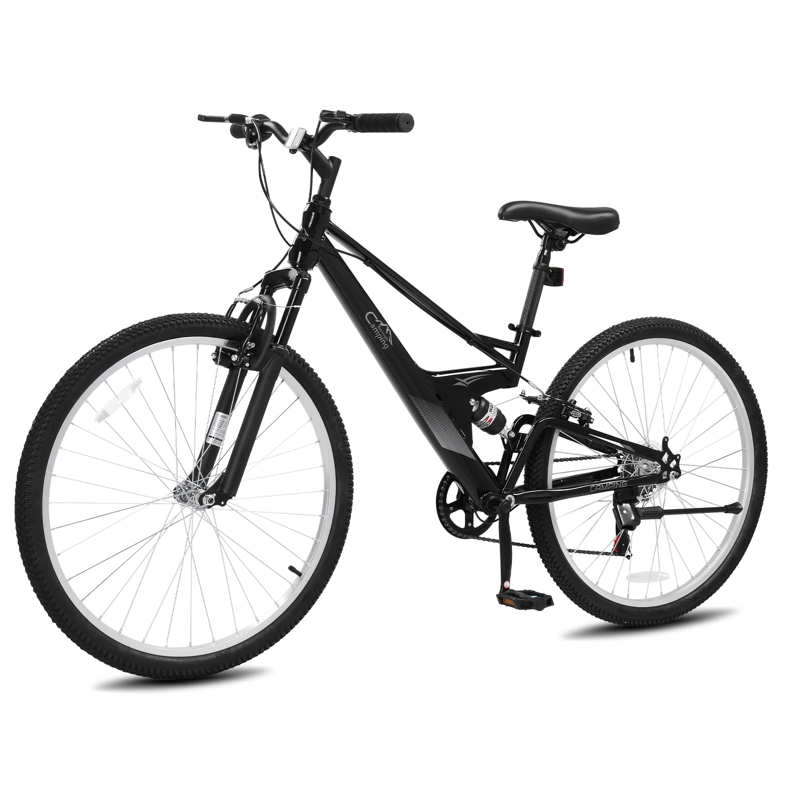 Ktaxon 26-inch 7-Speed Mountain Bike, Dual Suspension Adult Trail Bicycle (Black, 26 in) wwfqb