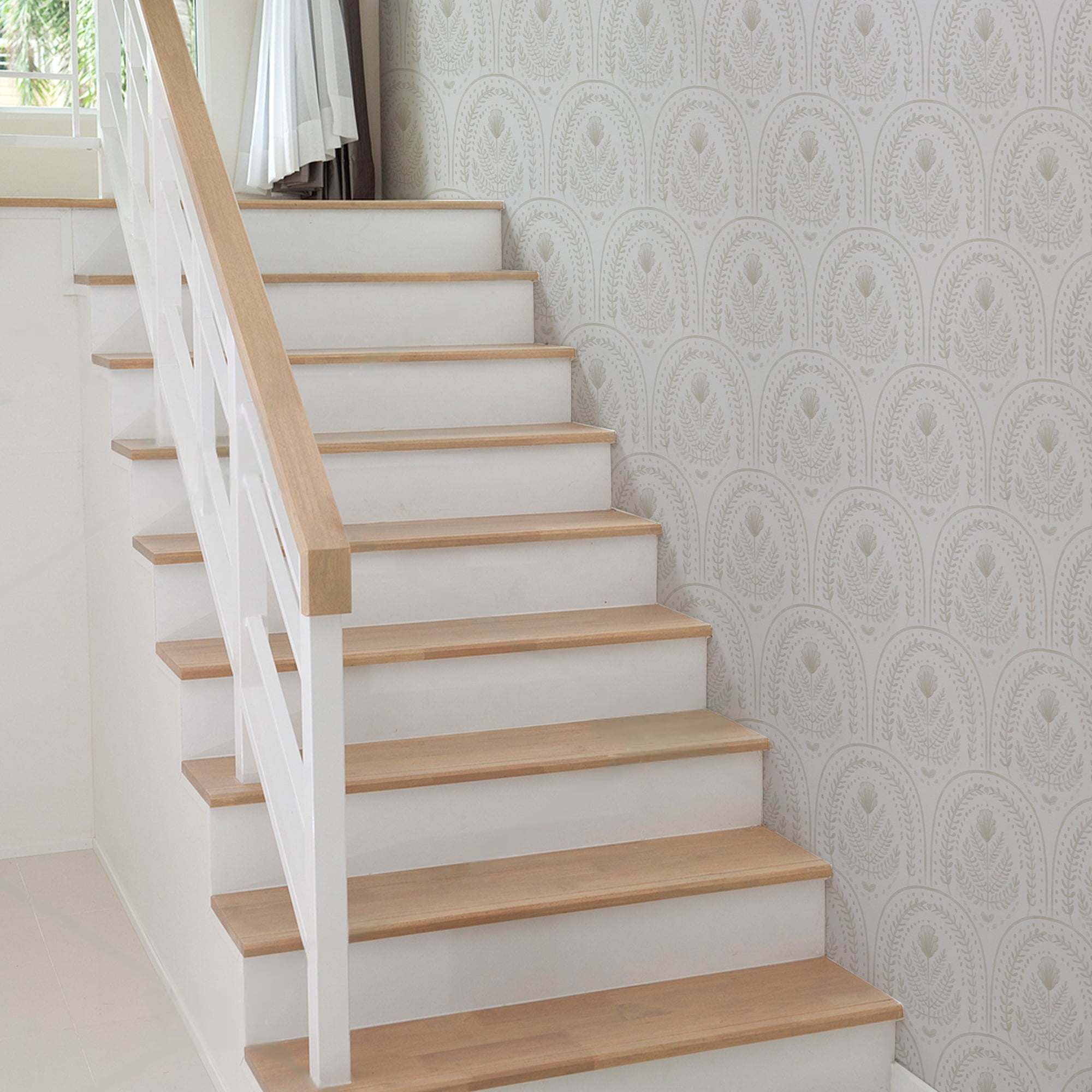 UMIGGEE Boho Peel and Stick Wallpaper, Removable Self-Adhesive Contact Paper for Home Decor (White, 118-in x 17.3-in) 303o3