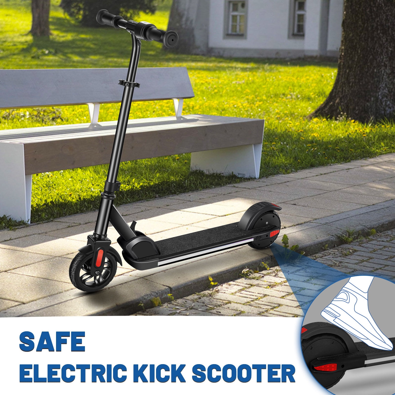 SANOPY 150W Electric Scooter for Kids, Adjustable Height & Speed, LED Display, Foldable (Black, 132 lb Max Load) fk3vk