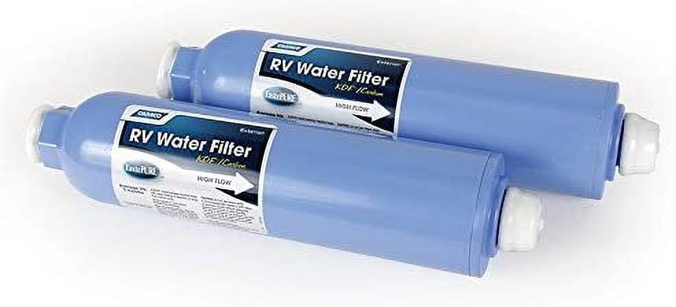 Camco TastePURE Inline Water Filter for RV and Camping (2-Pack) 1qjxo