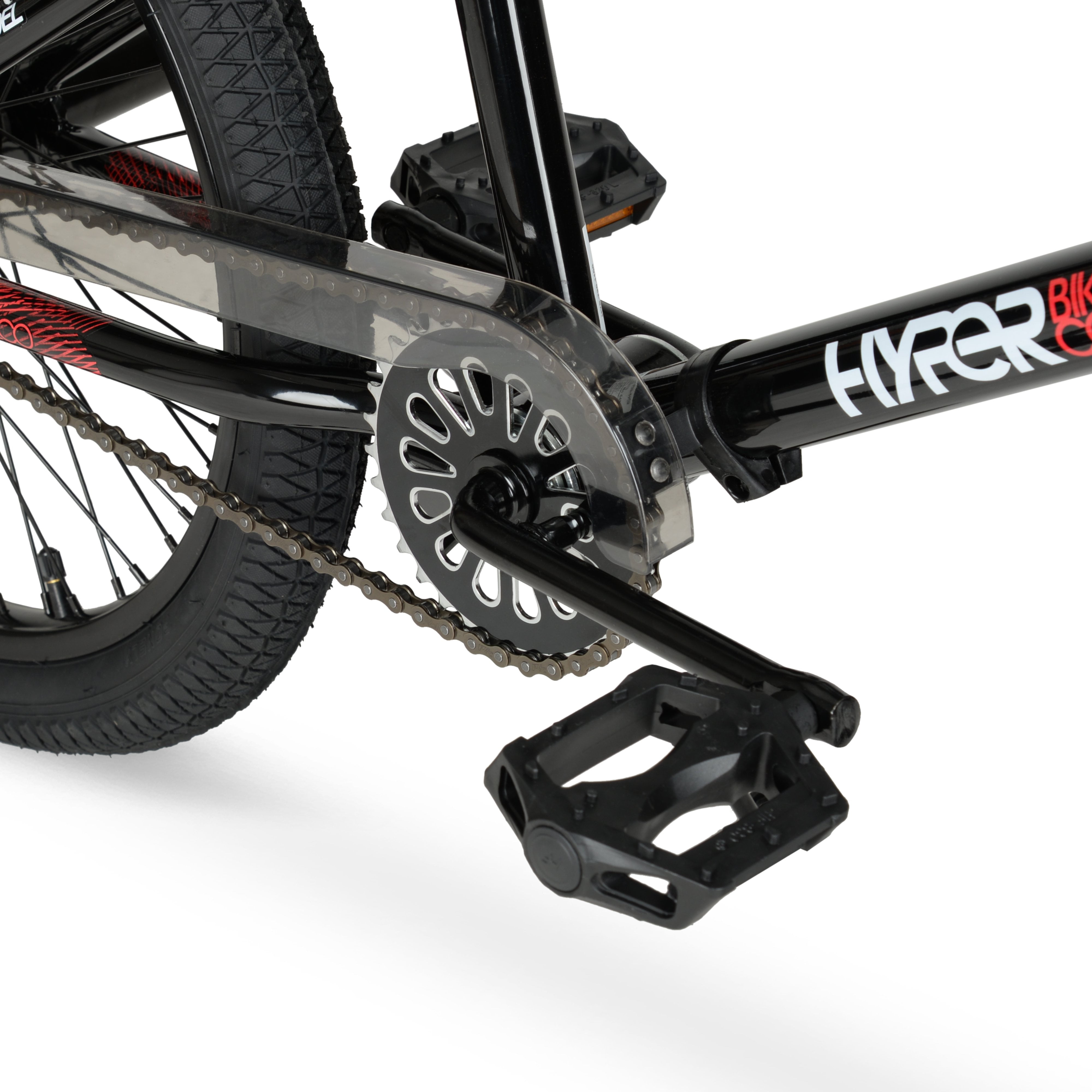 Hyper Bicycles 20 in Spinner BMX Bike, Durable Steel Frame with Pegs (Black, 20 in) 8985v