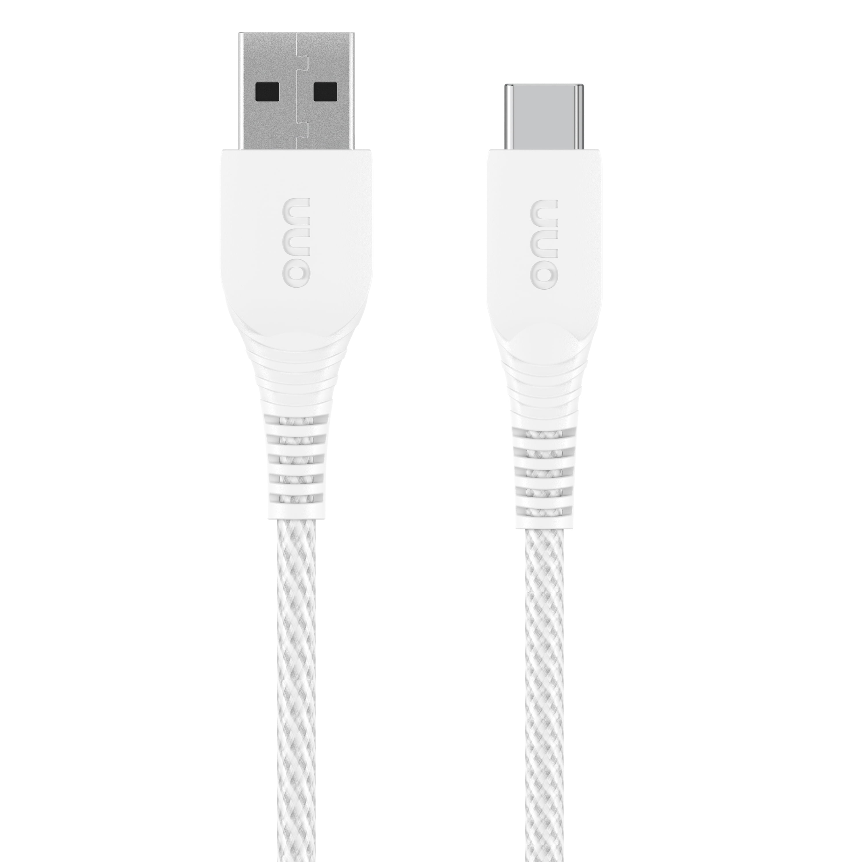 onn USB-C to USB-A Braided Charging Cable, High-Speed Data Sync and Durable Cord (White, 10 ft) t75sj