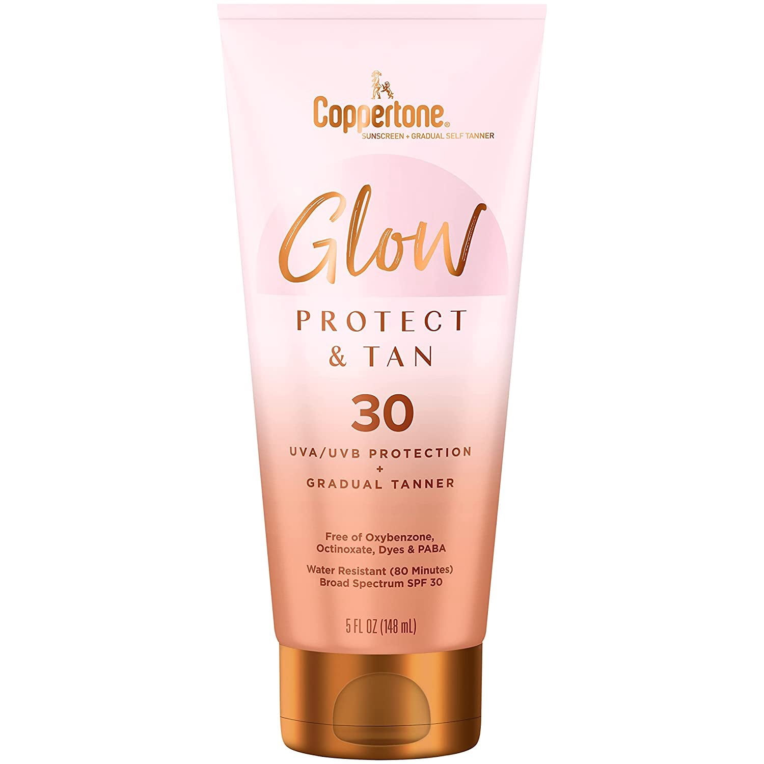 Coppertone Glow Protect and Tan Sunscreen Lotion, SPF 30 Broad Spectrum UVA/UVB Protection (5 fl oz, Pack of 2) hate5