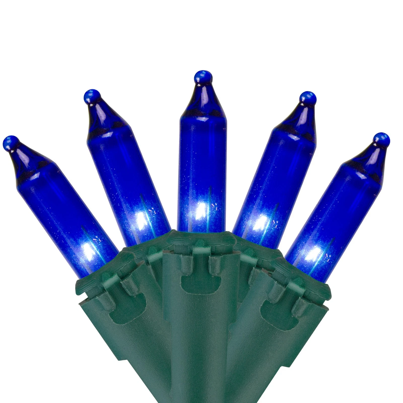 Knack Northlight Mini Christmas Lights, 50 Count LED String Lights with Green Wire (Blue, 12.5 ft) l09g5
